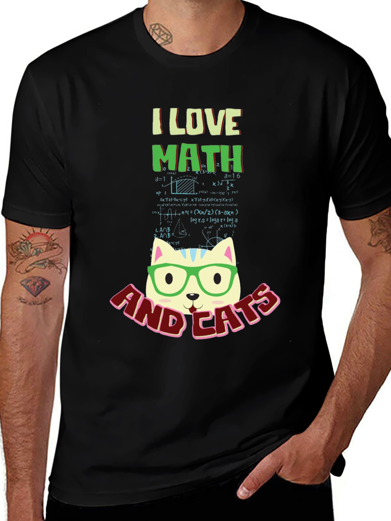 I Love Math and Cats T-Shirt