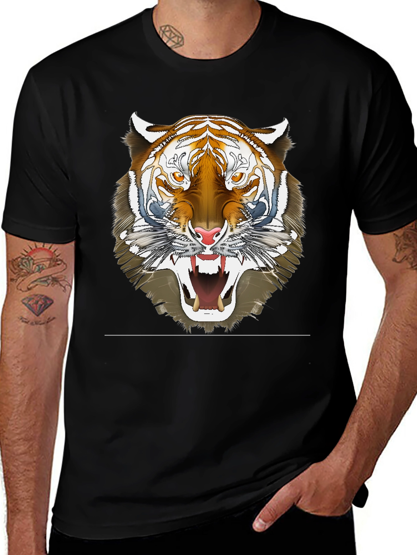 Variant 8 of Black Tiger Graphic T-Shirt - Men's Fashion Tee
