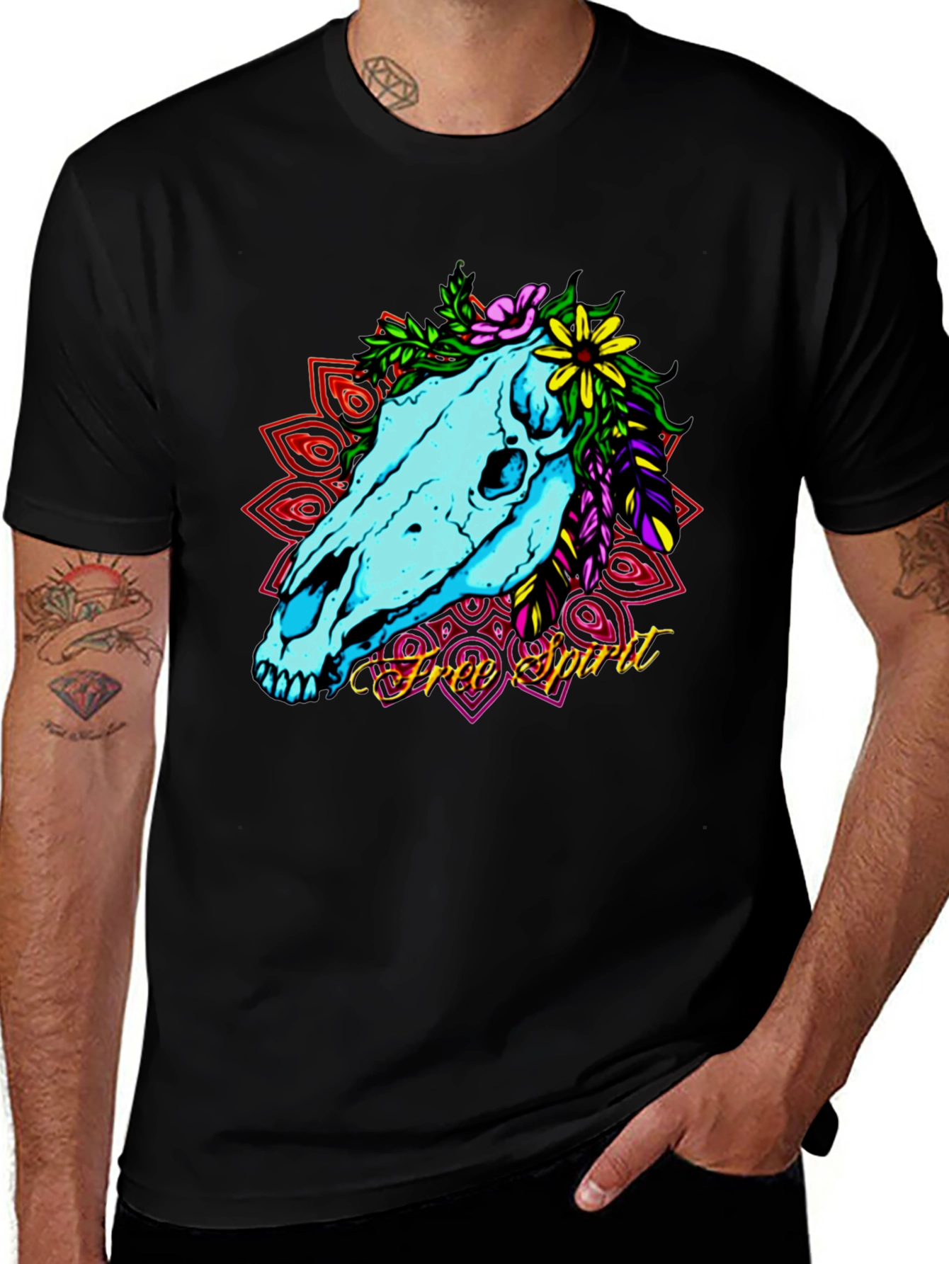 Variant 8 of Free Spirit Horse Skull Graphic Tee