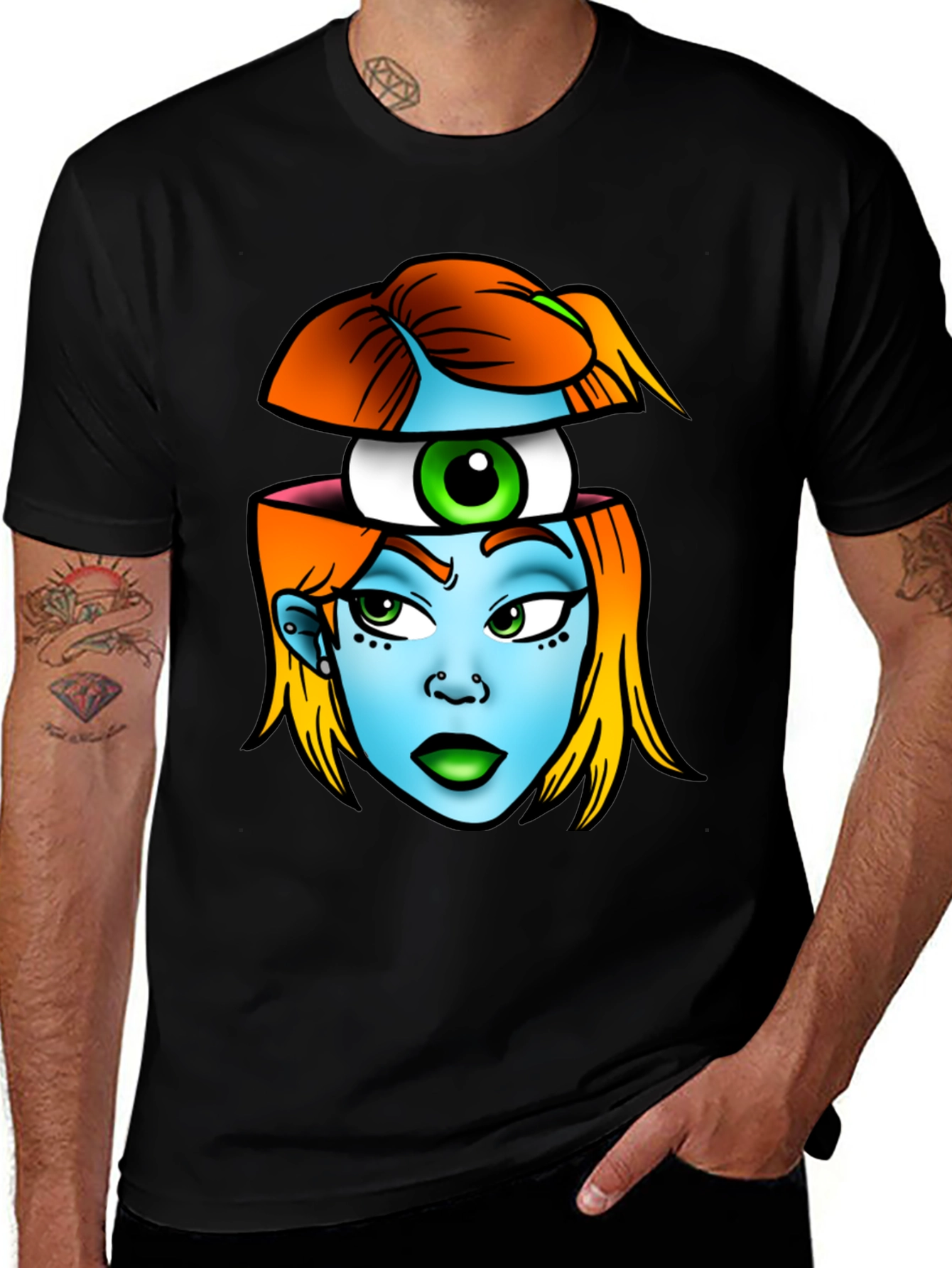 Variant 5 of Third Eye Open Black T-Shirt