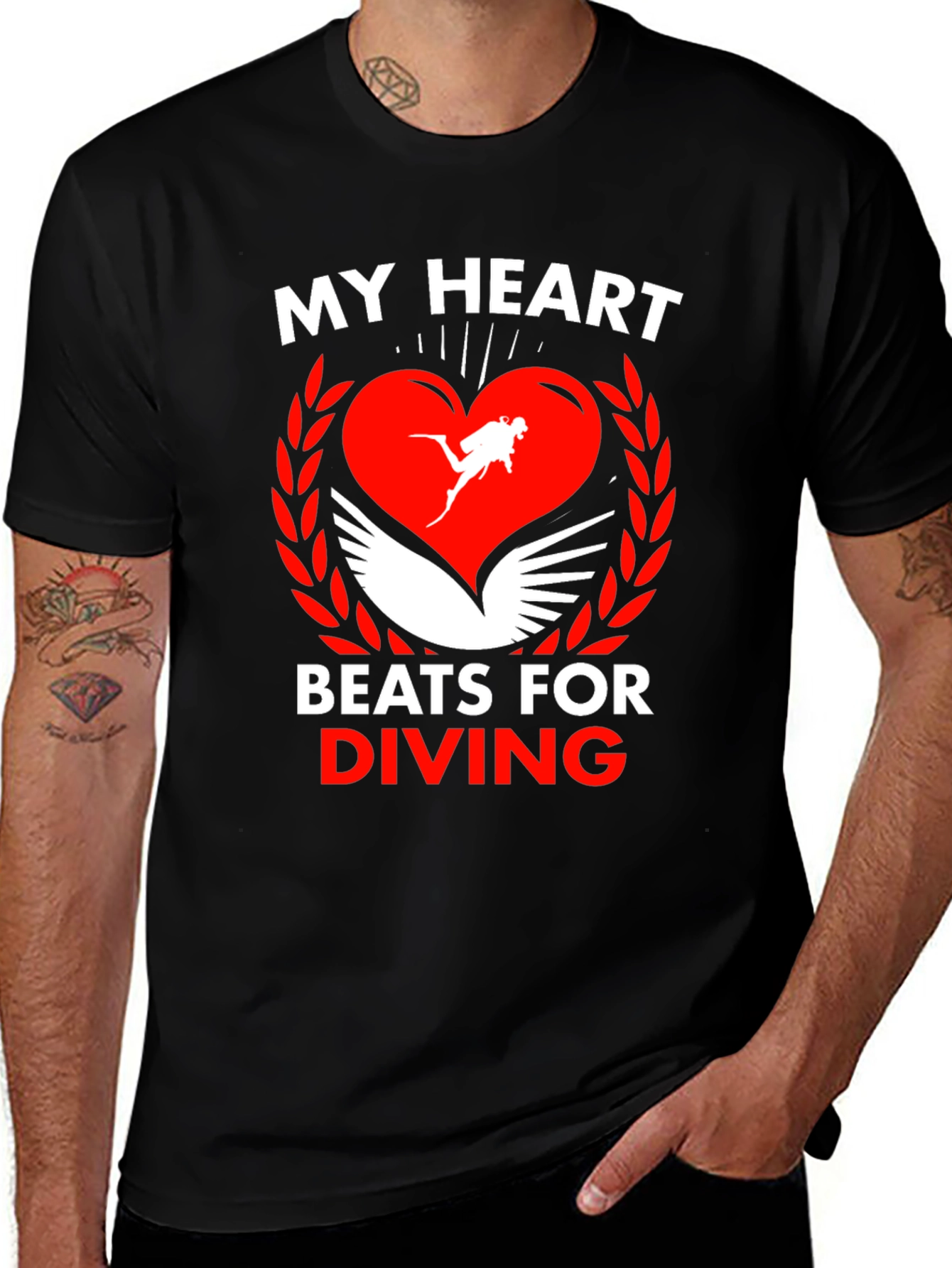 Diving Heartbeat T-Shirt - Scuba Diver Love Tee