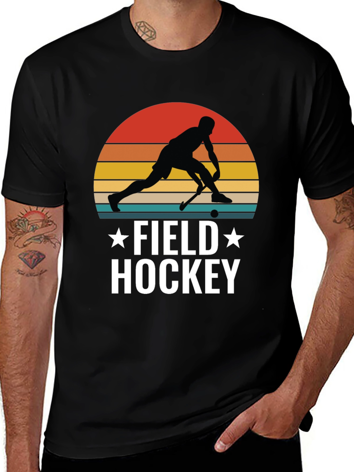 Variant 22 of Retro Field Hockey Graphic T-Shirt