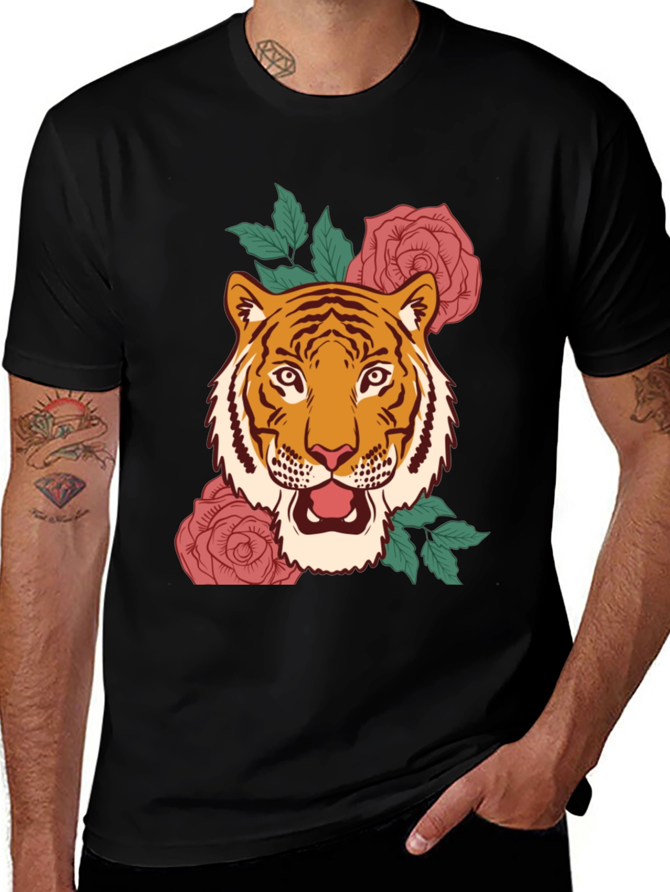 Variant 22 of Tiger & Roses Graphic Tee