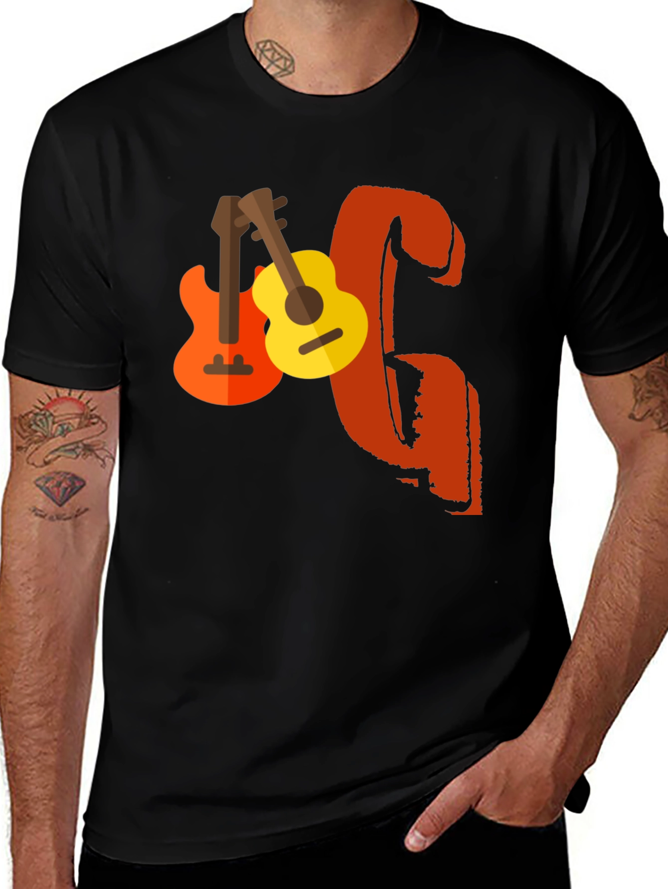 Variant 15 of Guitar Graphic Print T-Shirt
