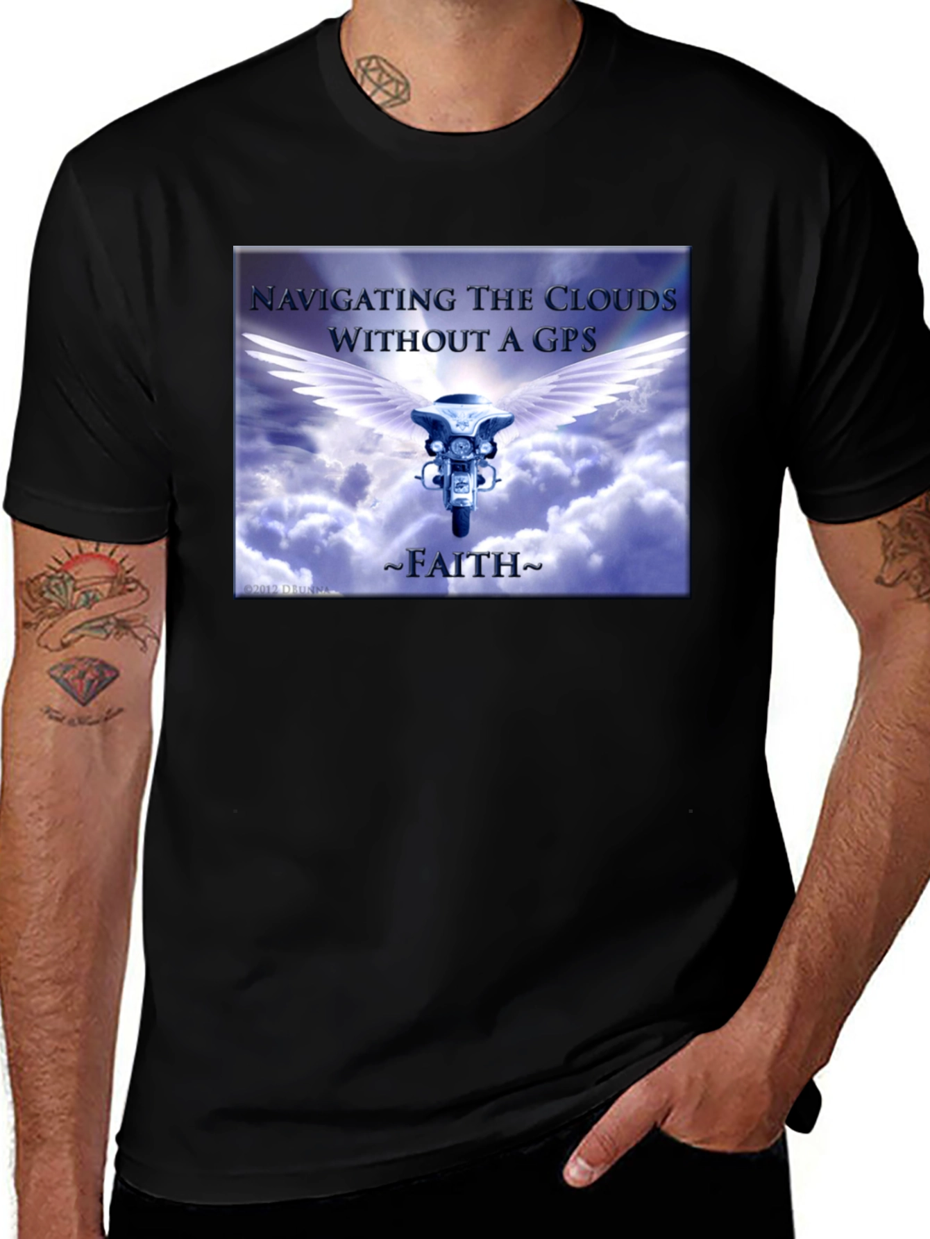 Variant 5 of Faith Motorcycle T-Shirt - Navigating Without GPS