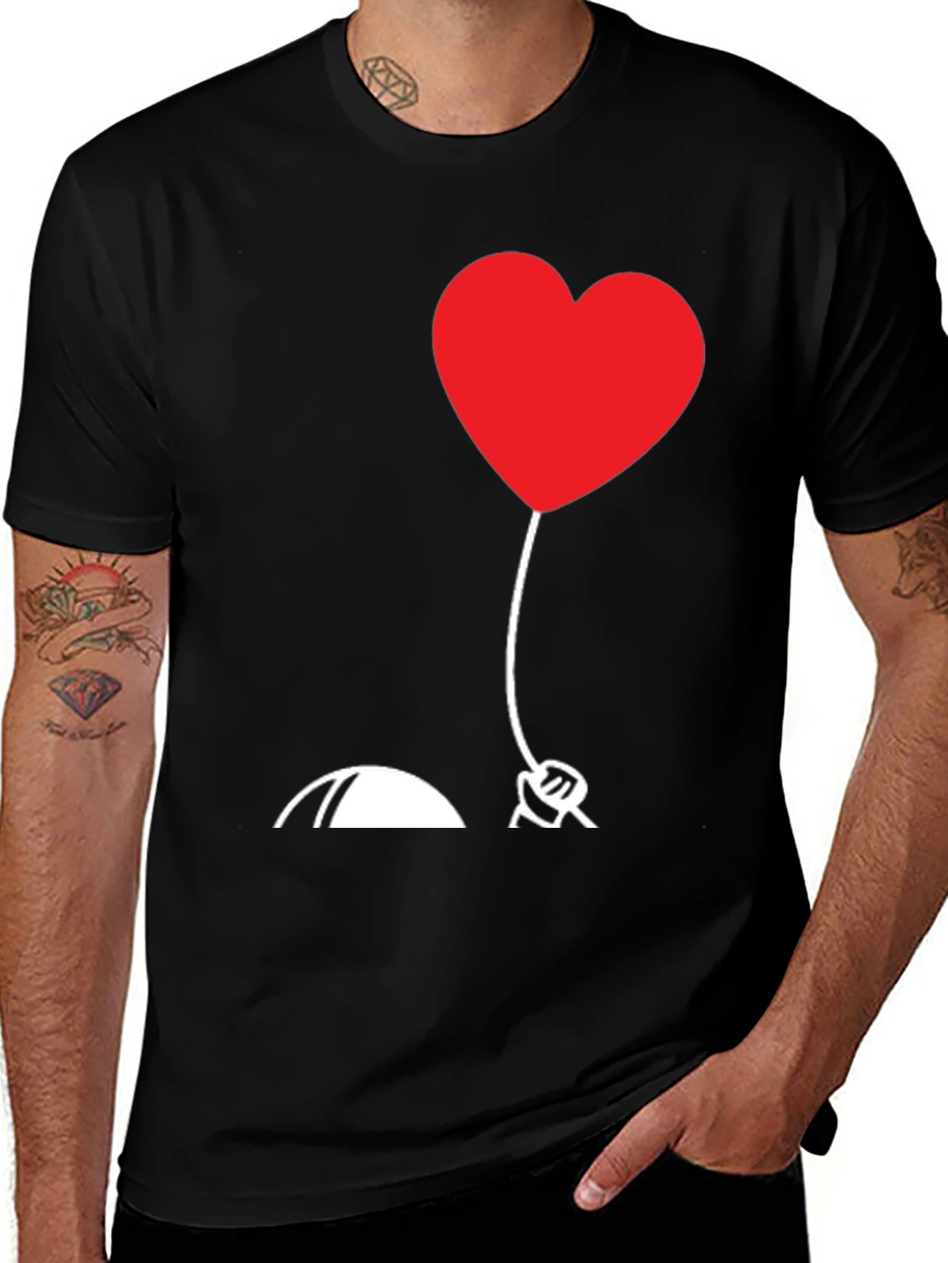 Variant 26 of Heart Balloon Graphic Tee - Love Design