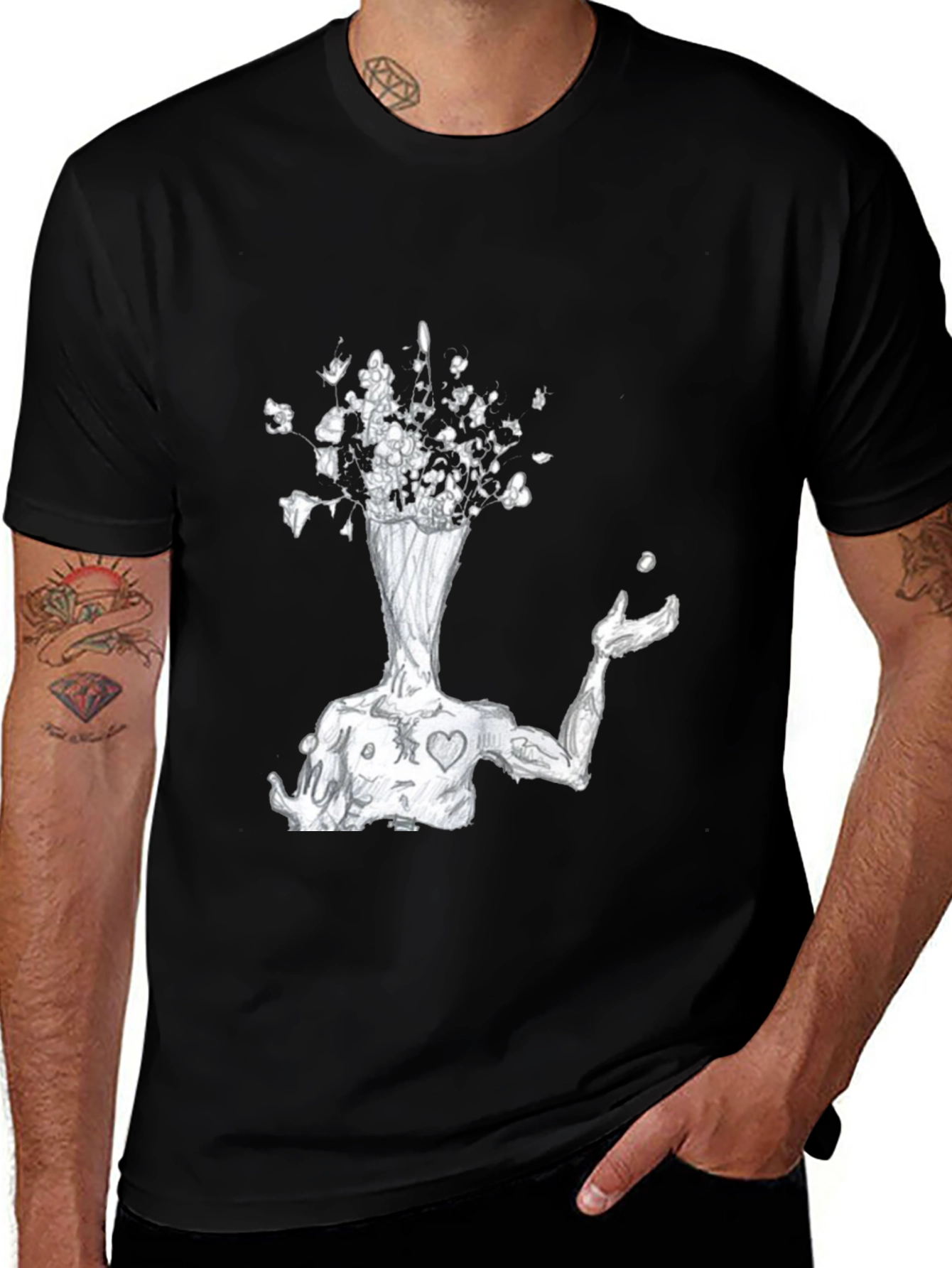 Black Abstract Mind T-Shirt main image