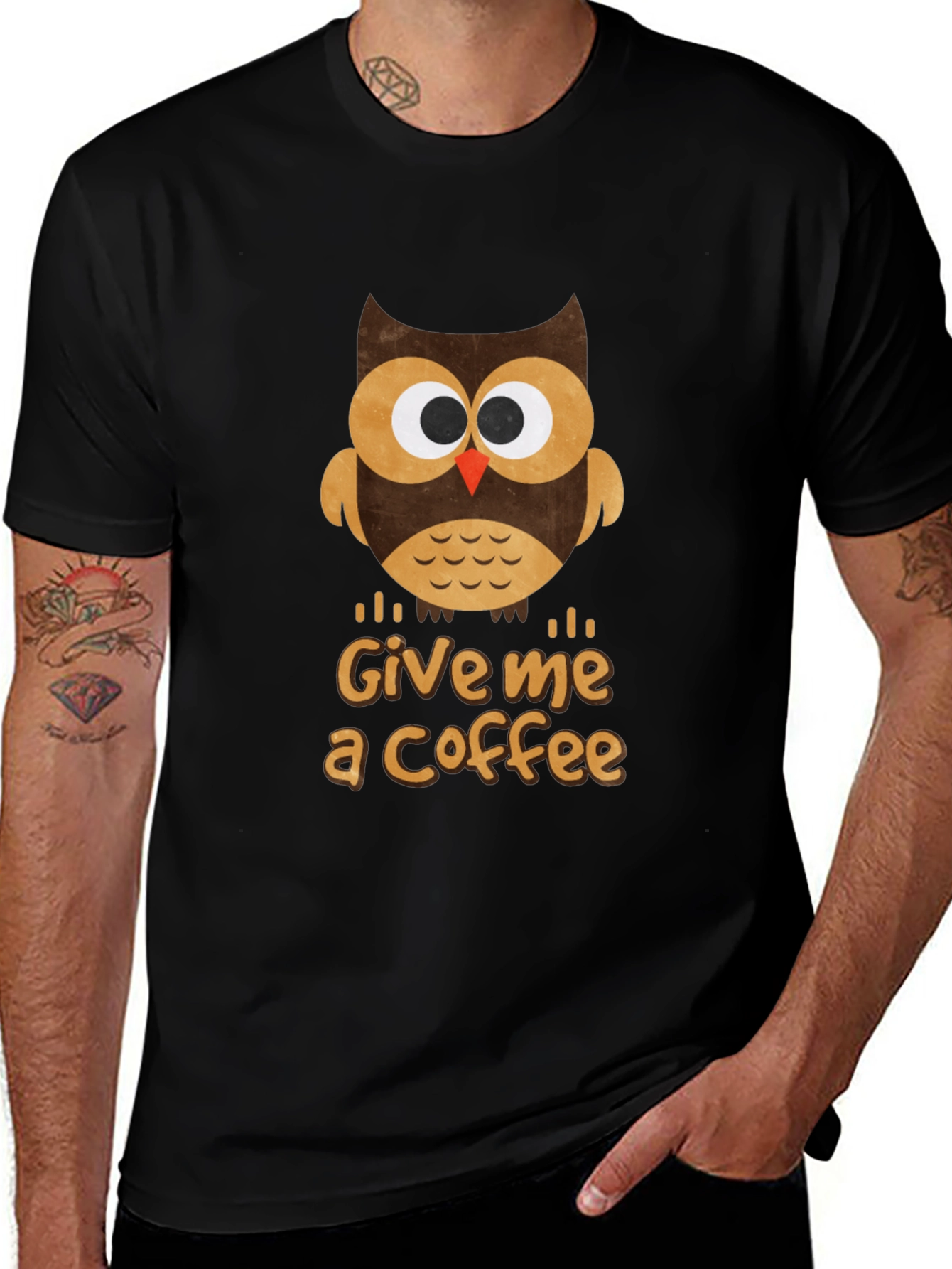 Variant 18 of Owl Give Me Coffee T-Shirt - Cute Graphic Tee