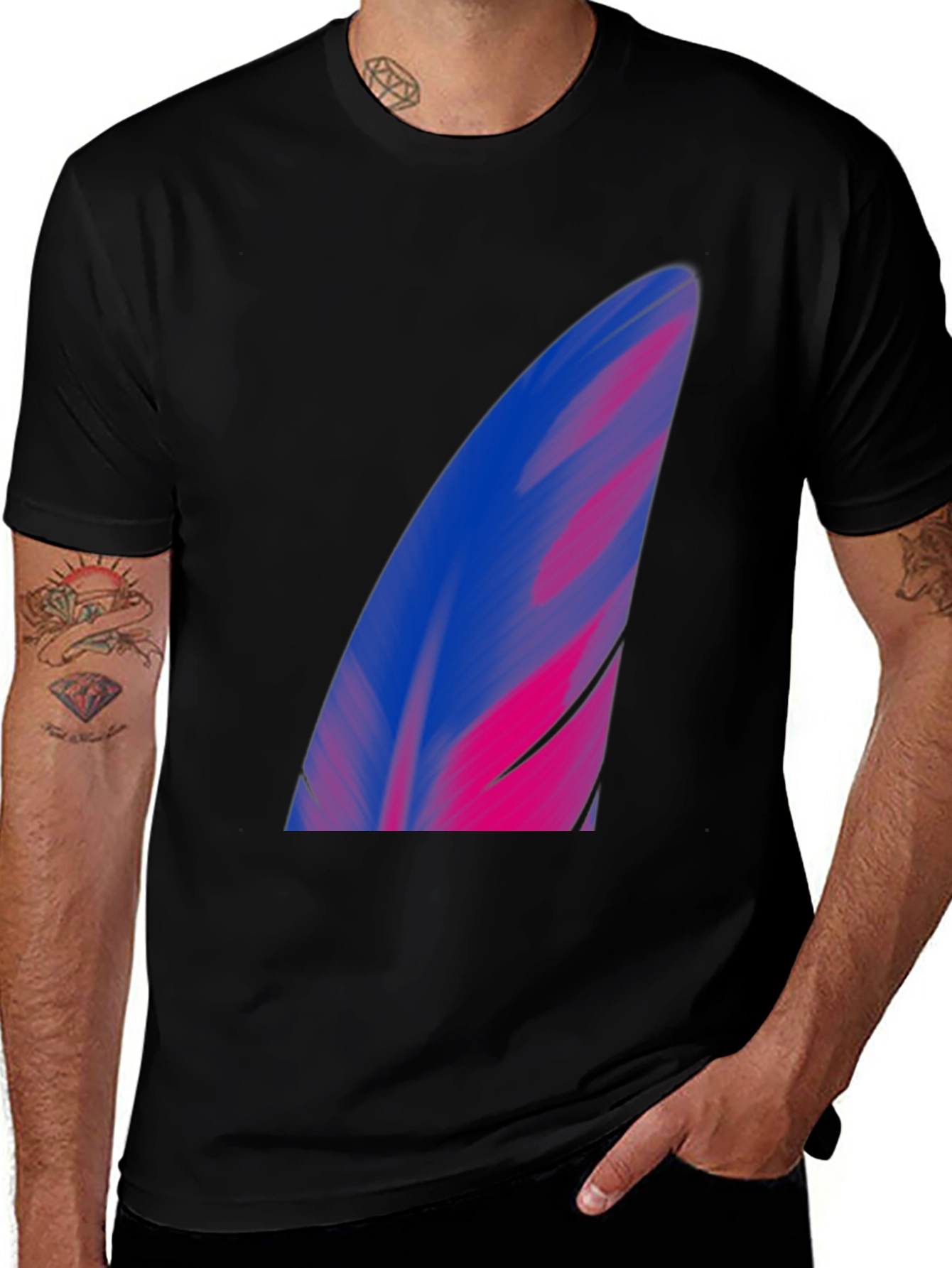 Variant 25 of Surf Fin Graphic Tee - Black Cotton Blend