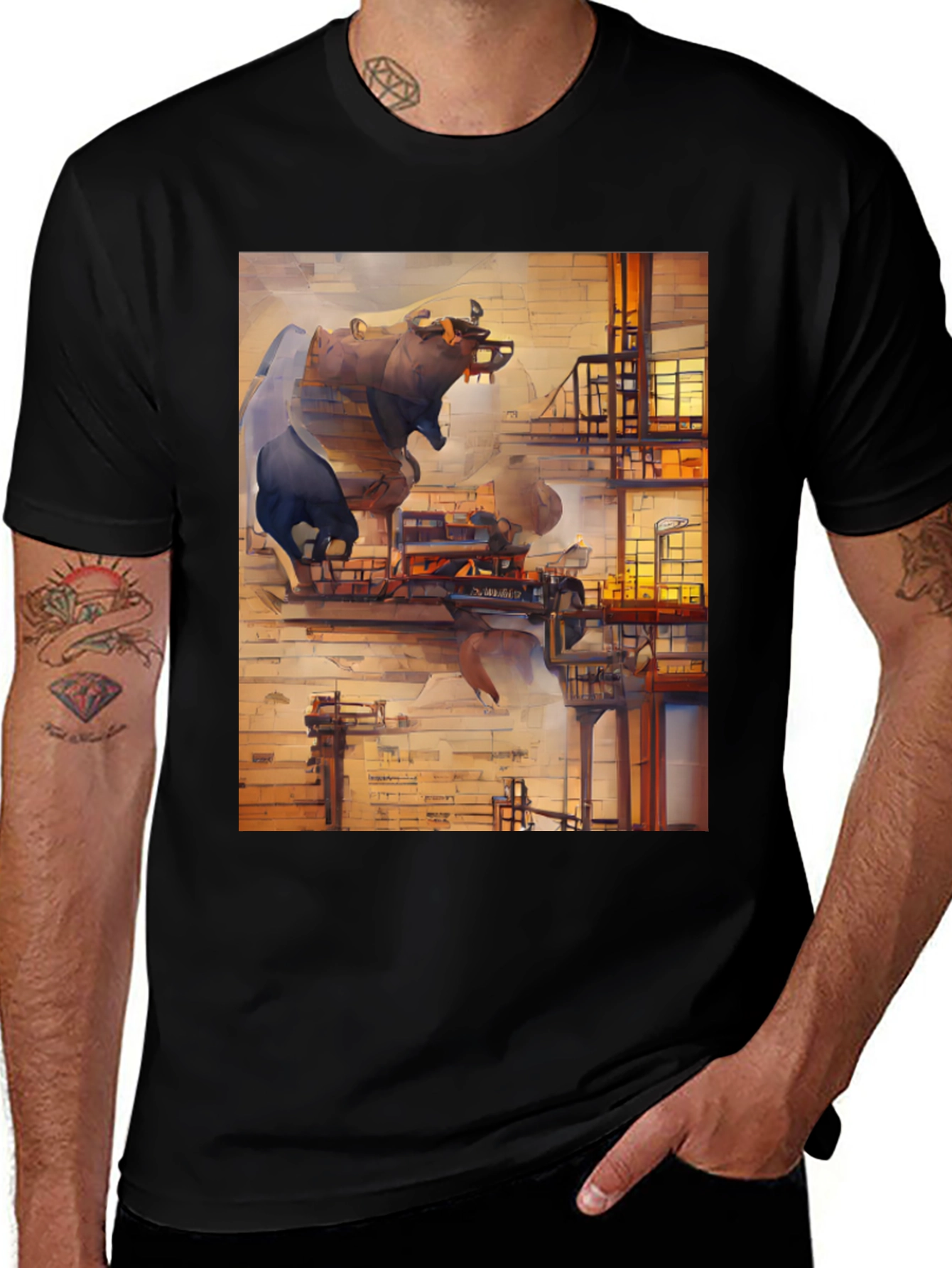 Variant 14 of Industrial Dragon Graphic Tee