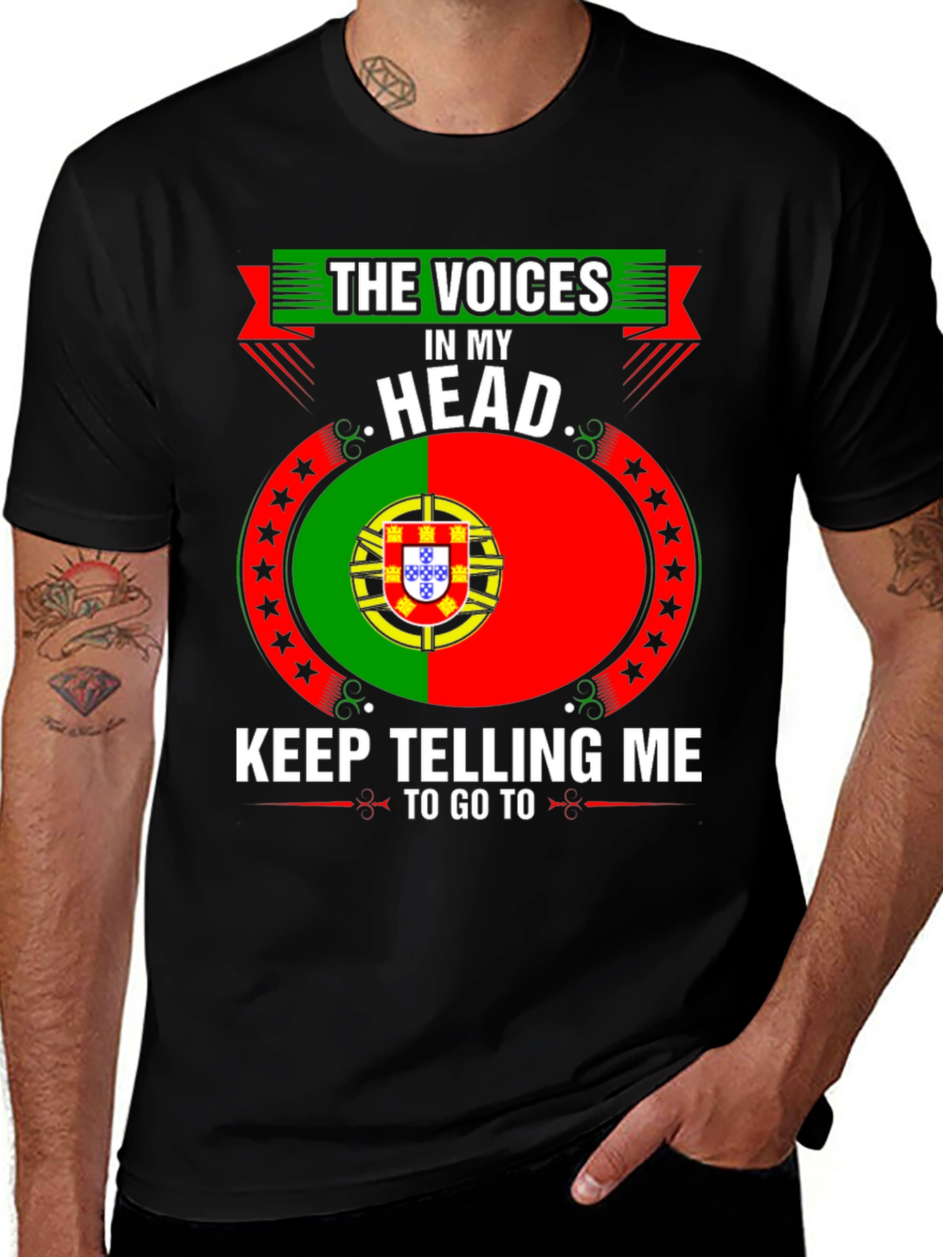 Portugal Flag T-Shirt: Voices in My Head