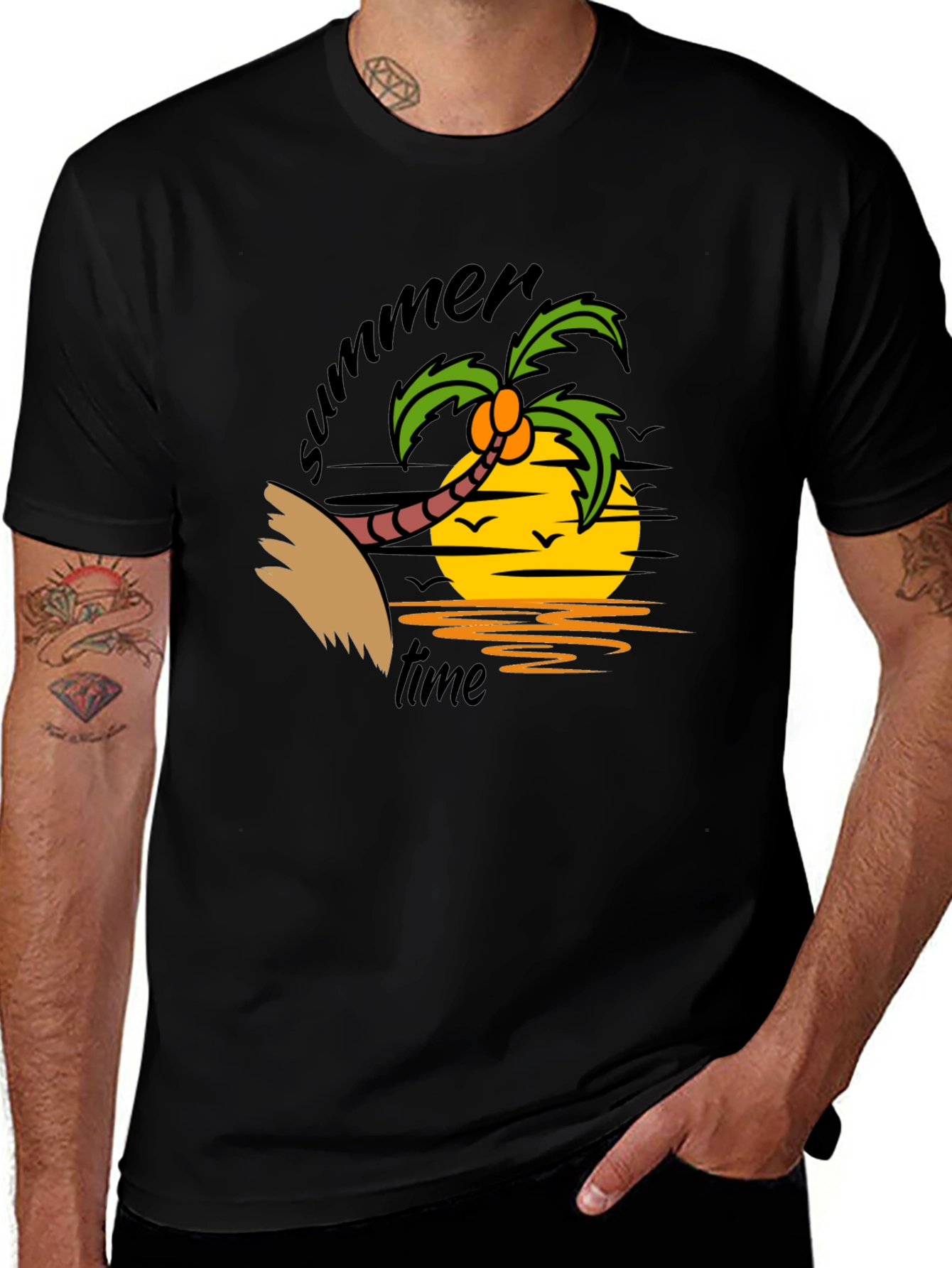 Variant 24 of Summer Time Palm Tree Graphic T-Shirt