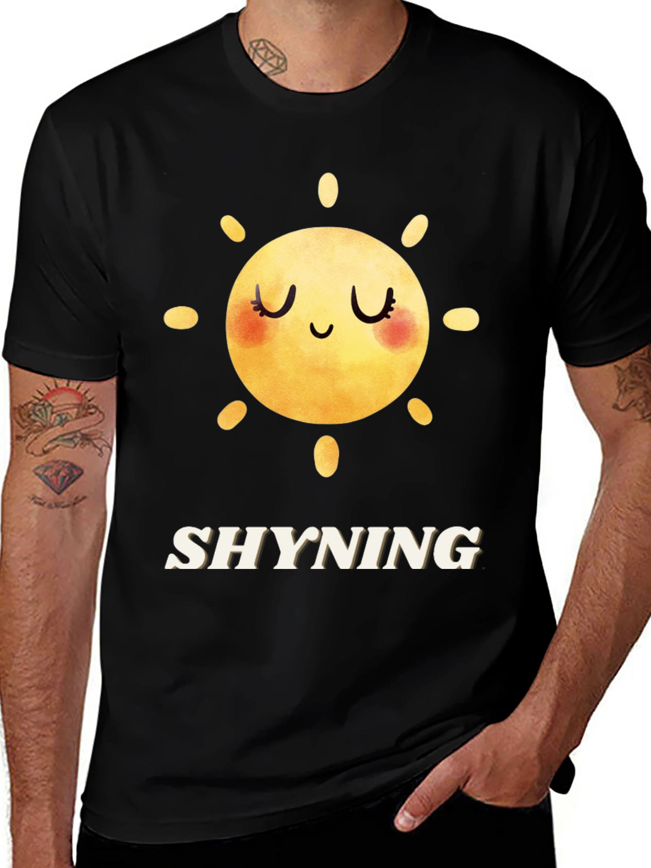 Variant 16 of Shyning Sun Graphic Tee - Stylish Black T-Shirt