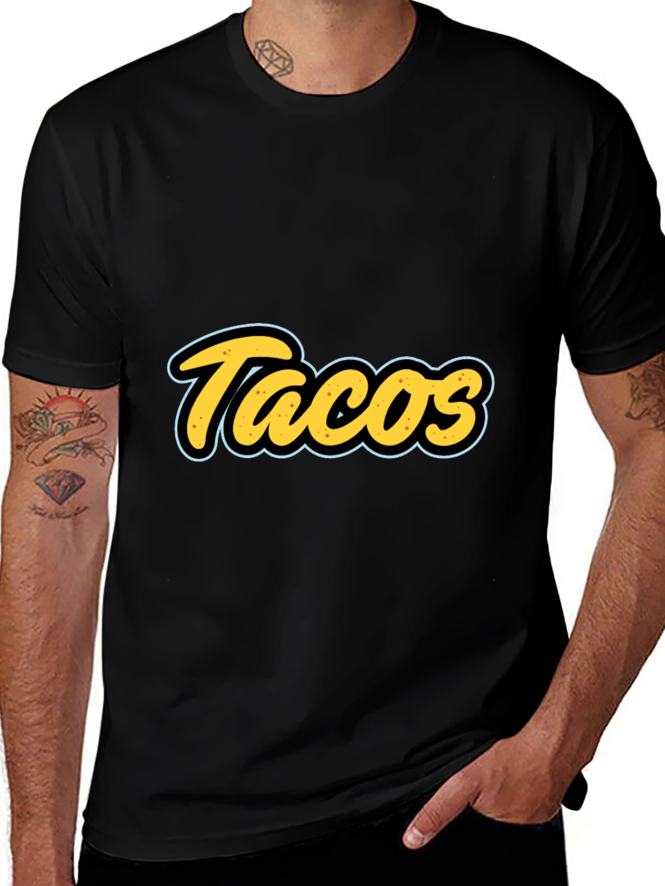 Variant 20 of Tacos Graphic T-Shirt - Black, Casual