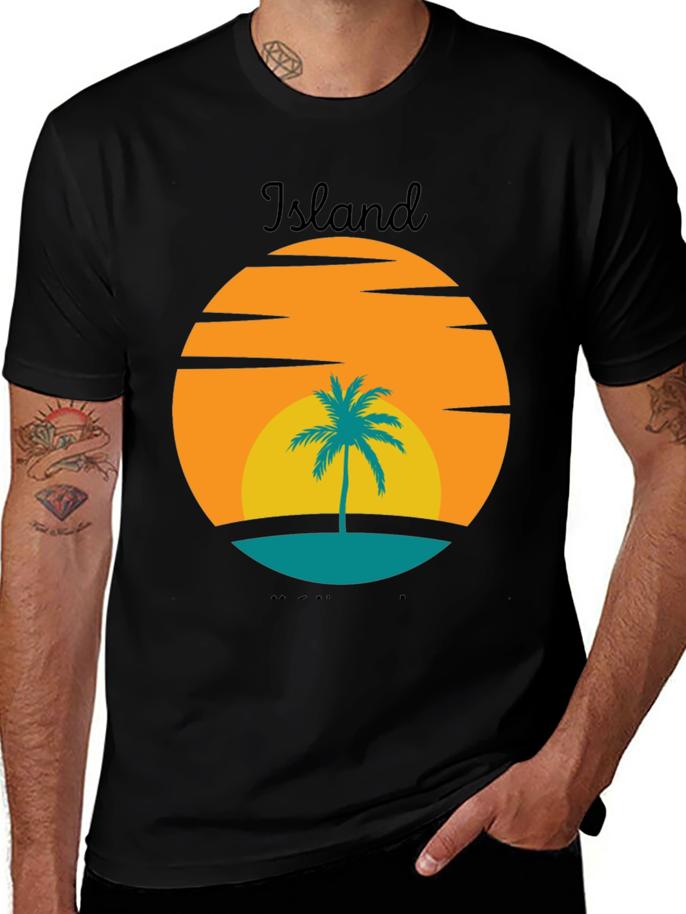 Variant 9 of Island Sunset Graphic Tee - Tropical Vibe