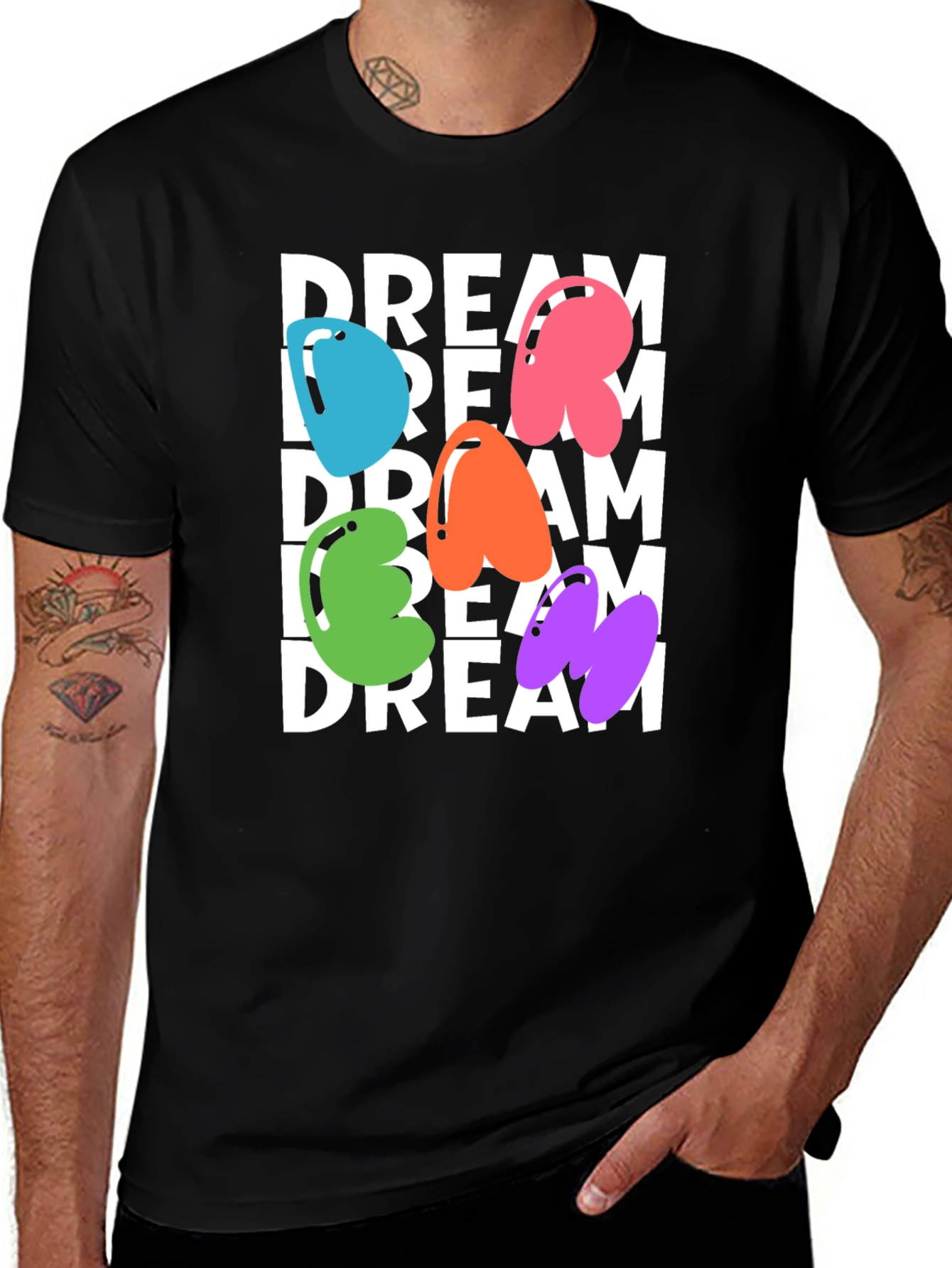 Variant 17 of Dream Graphic Black T-Shirt