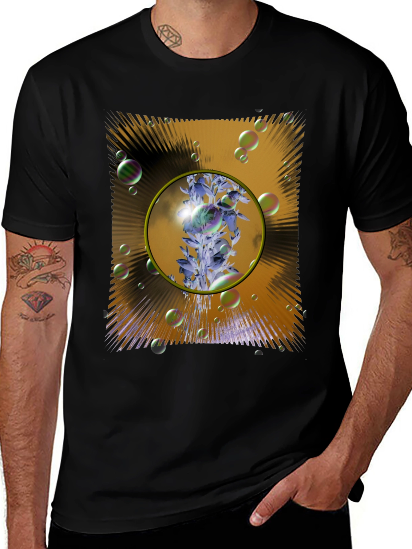 Variant 25 of Surreal Botanical Bubble T-Shirt - Unique Design