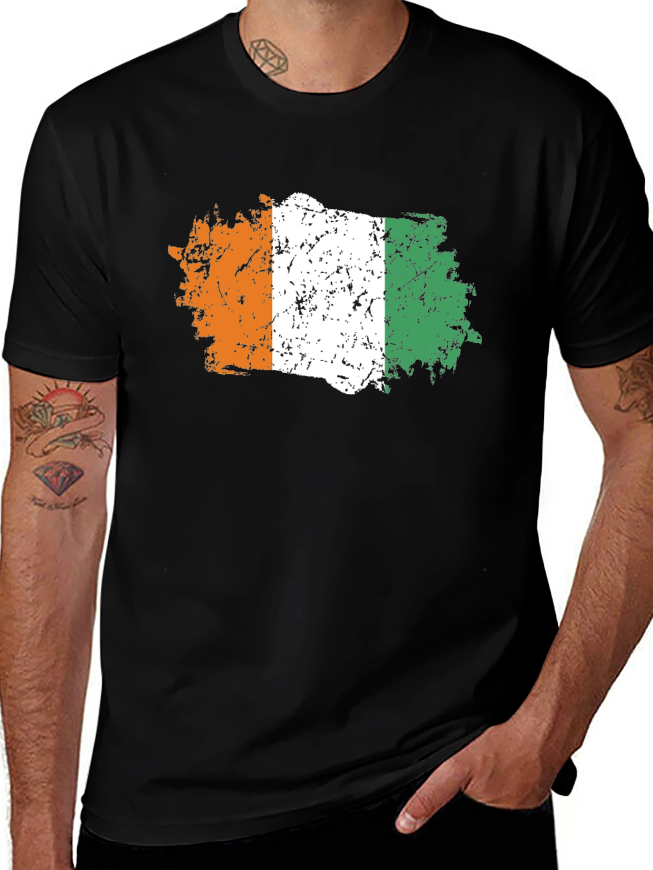 Ivory Coast Flag T-Shirt - Distressed Design