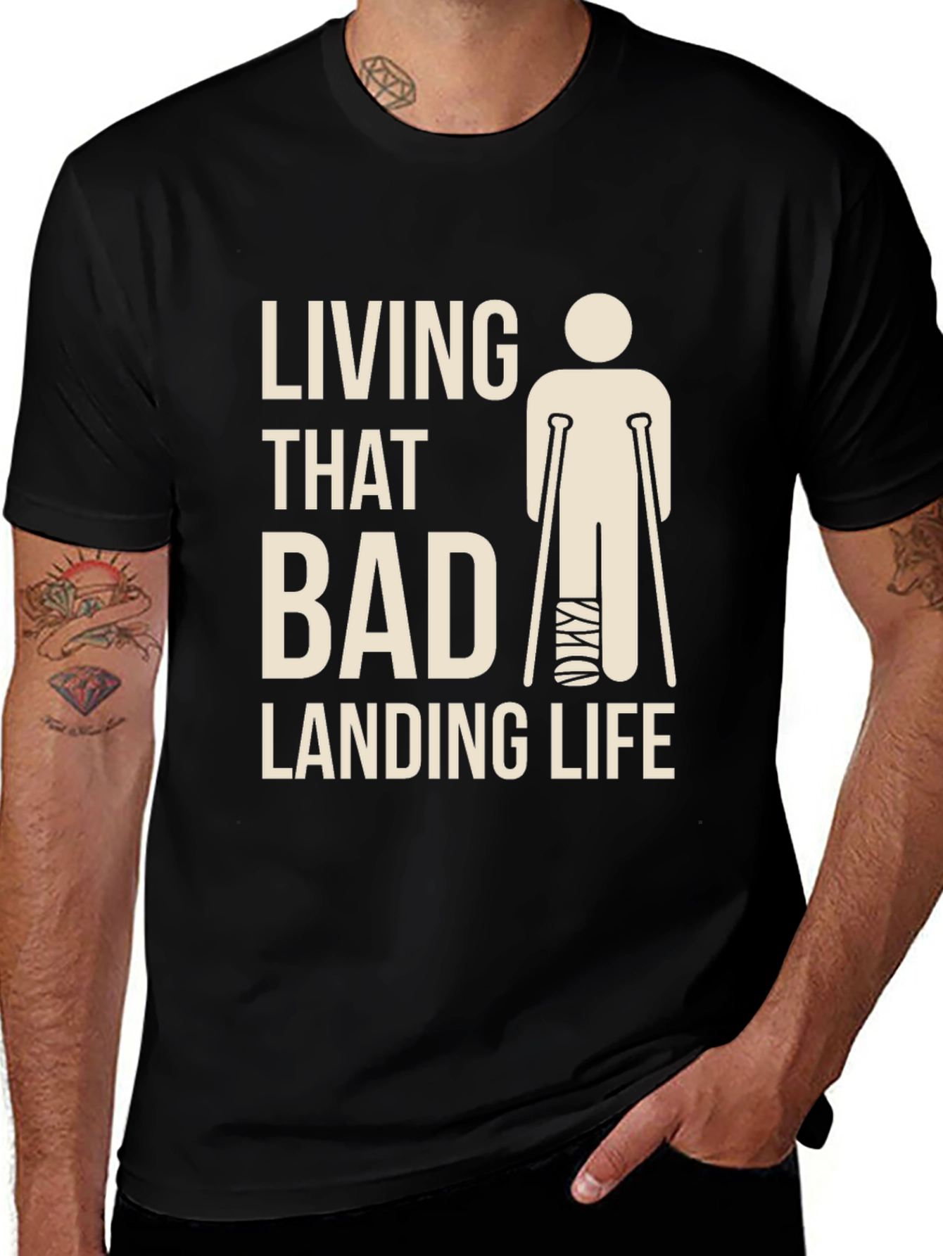 Bad Landing Life Funny Injury Recovery T-Shirt
