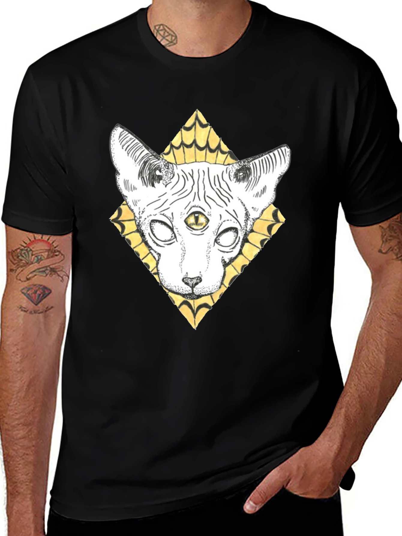 Variant 7 of Third Eye Cat T-Shirt - Unisex Occult Graphic Tee