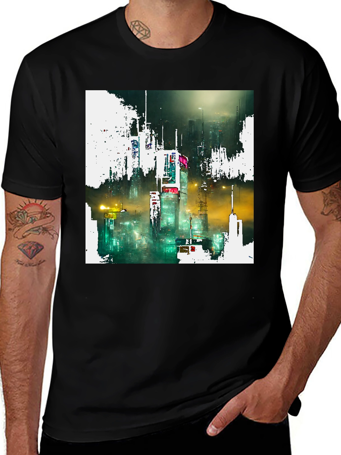 Variant 26 of Urban Dreams Tee - Modern Cityscape Design