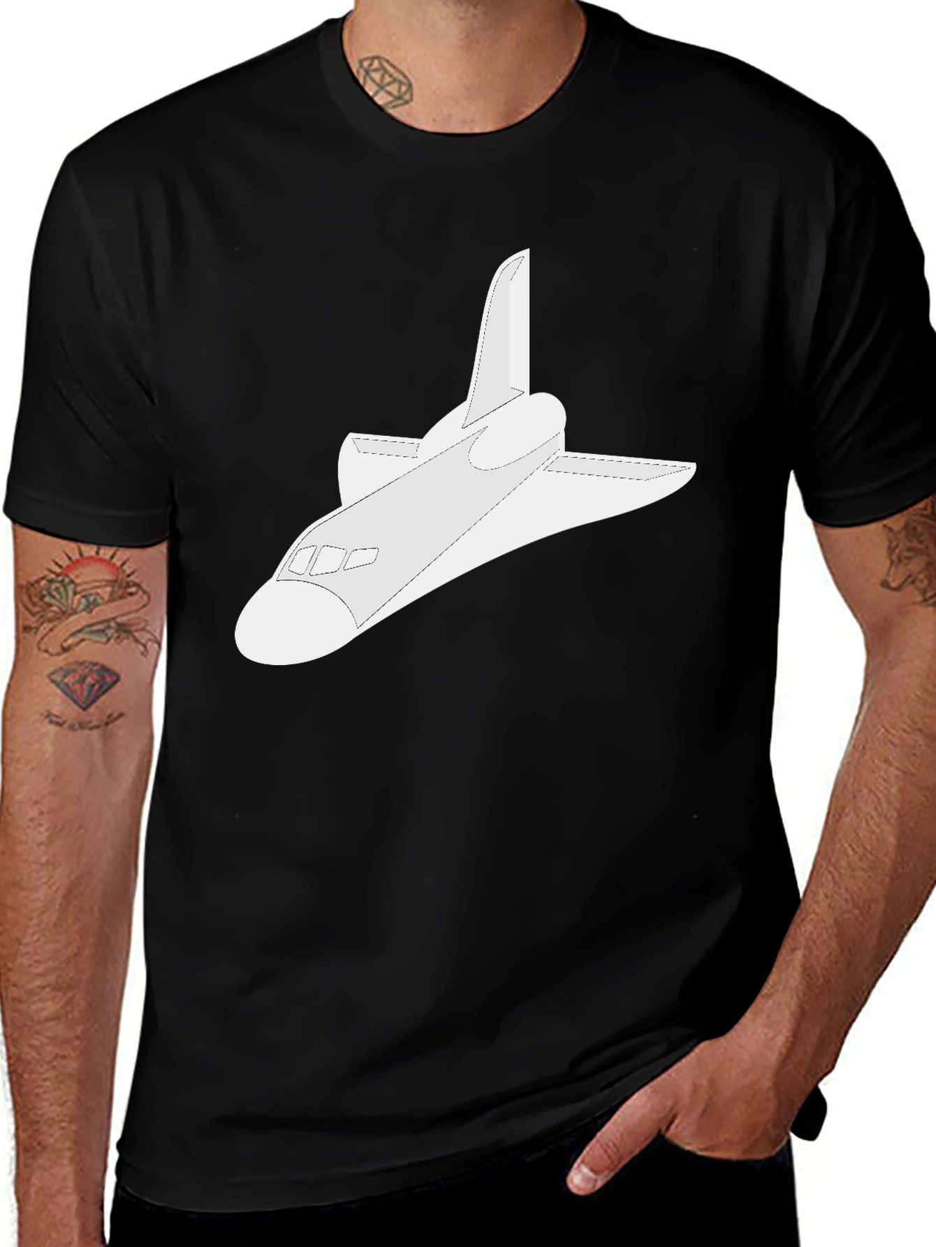 Variant 12 of Space Shuttle Graphic Tee - Classic Black T-Shirt
