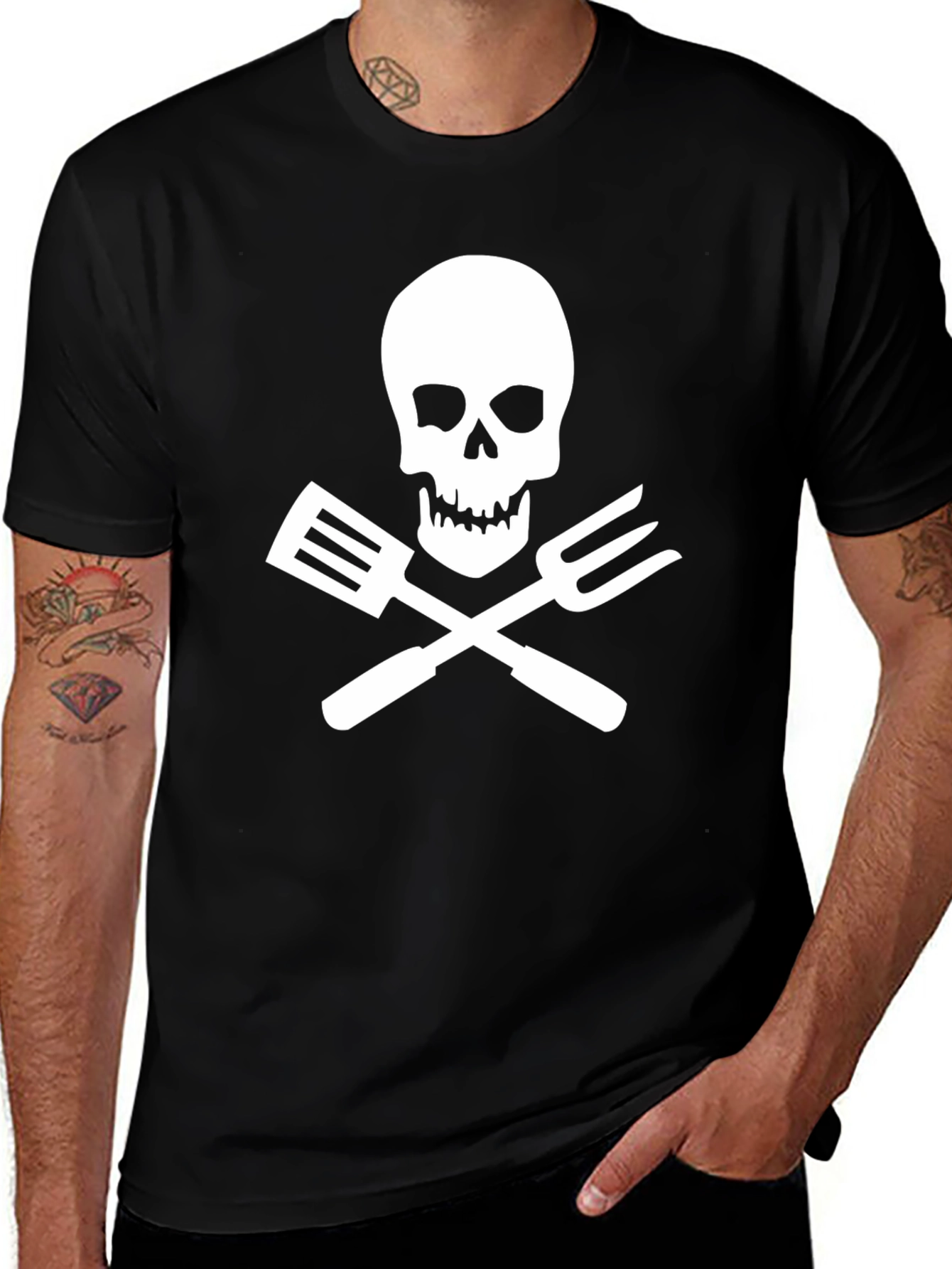 BBQ Skull & Spatula T-Shirt - Grill Master Tee