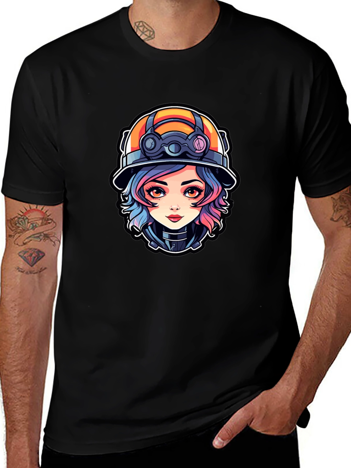 Variant 4 of Miner Girl Cartoon Graphic T-Shirt