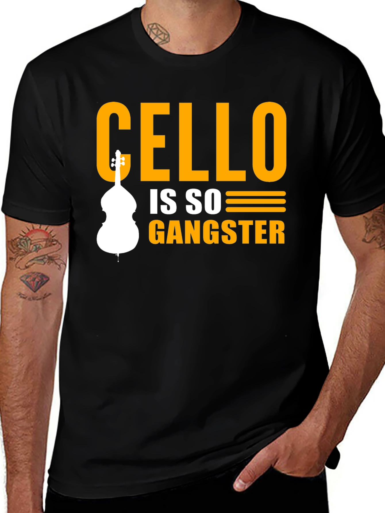 Variant 5 of Cello Is So Gangster T-Shirt - Music Lover Tee