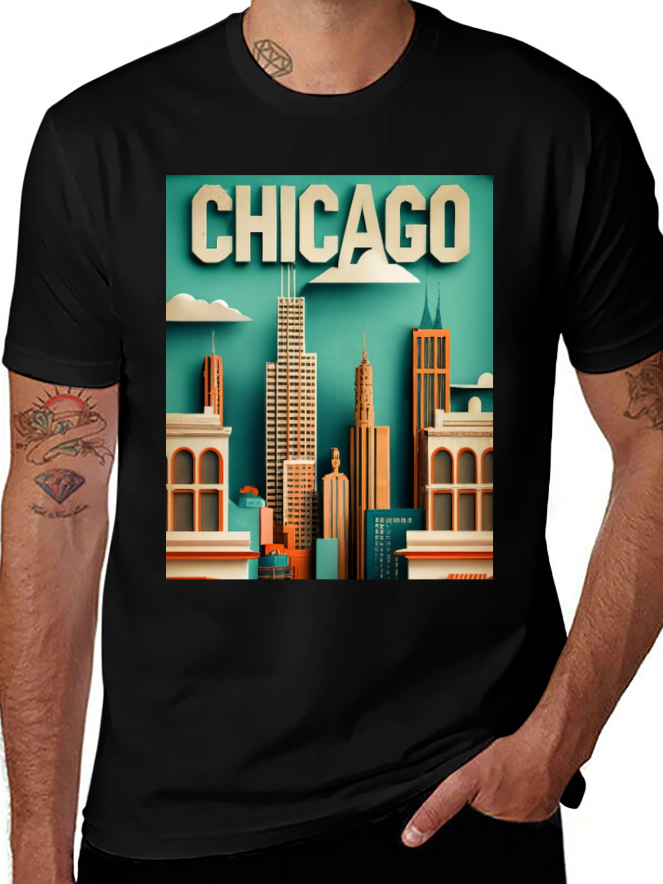 Variant 16 of Chicago Skyline Graphic Tee