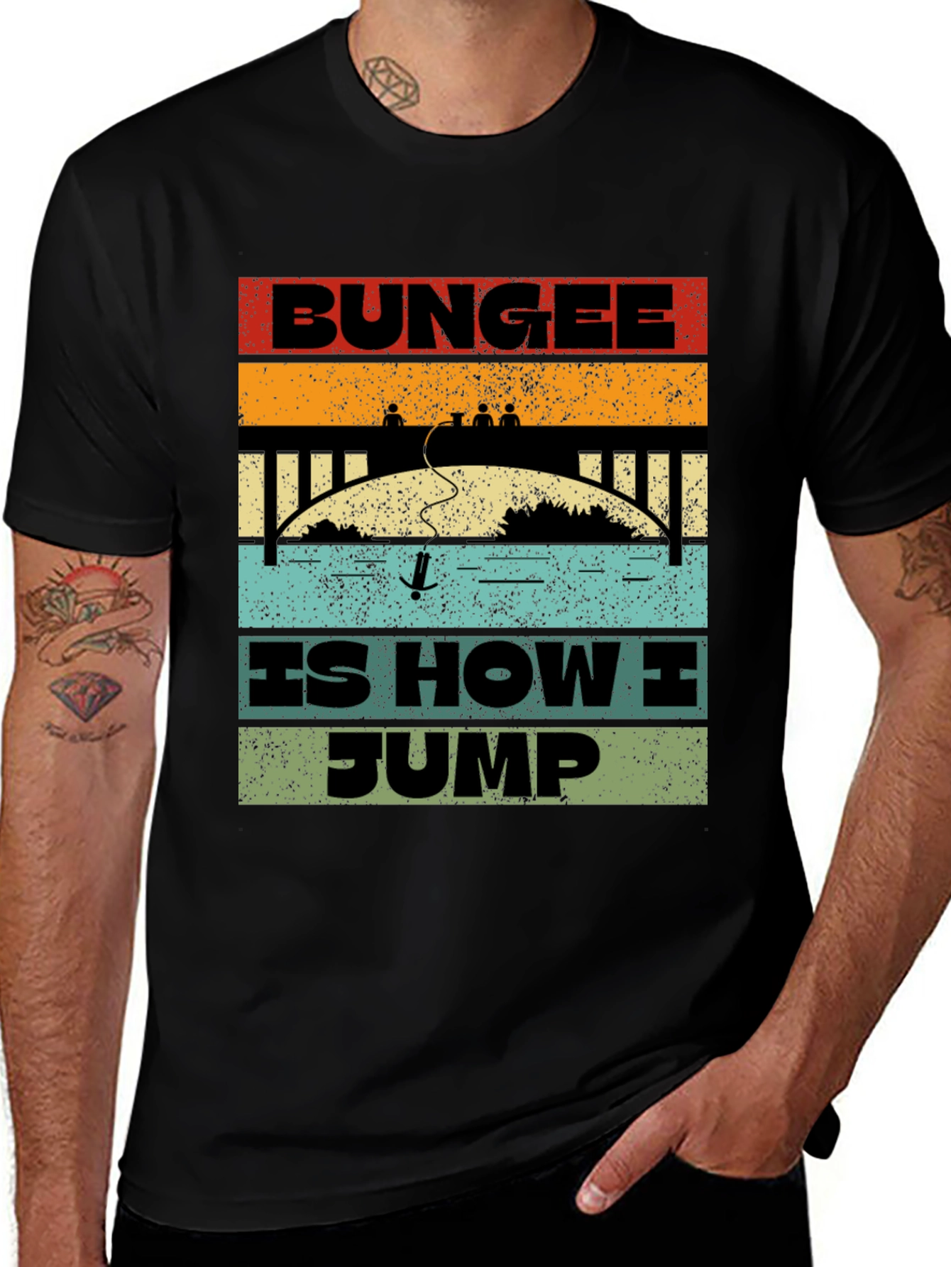 Variant 14 of Retro Bungee Jumping T-Shirt
