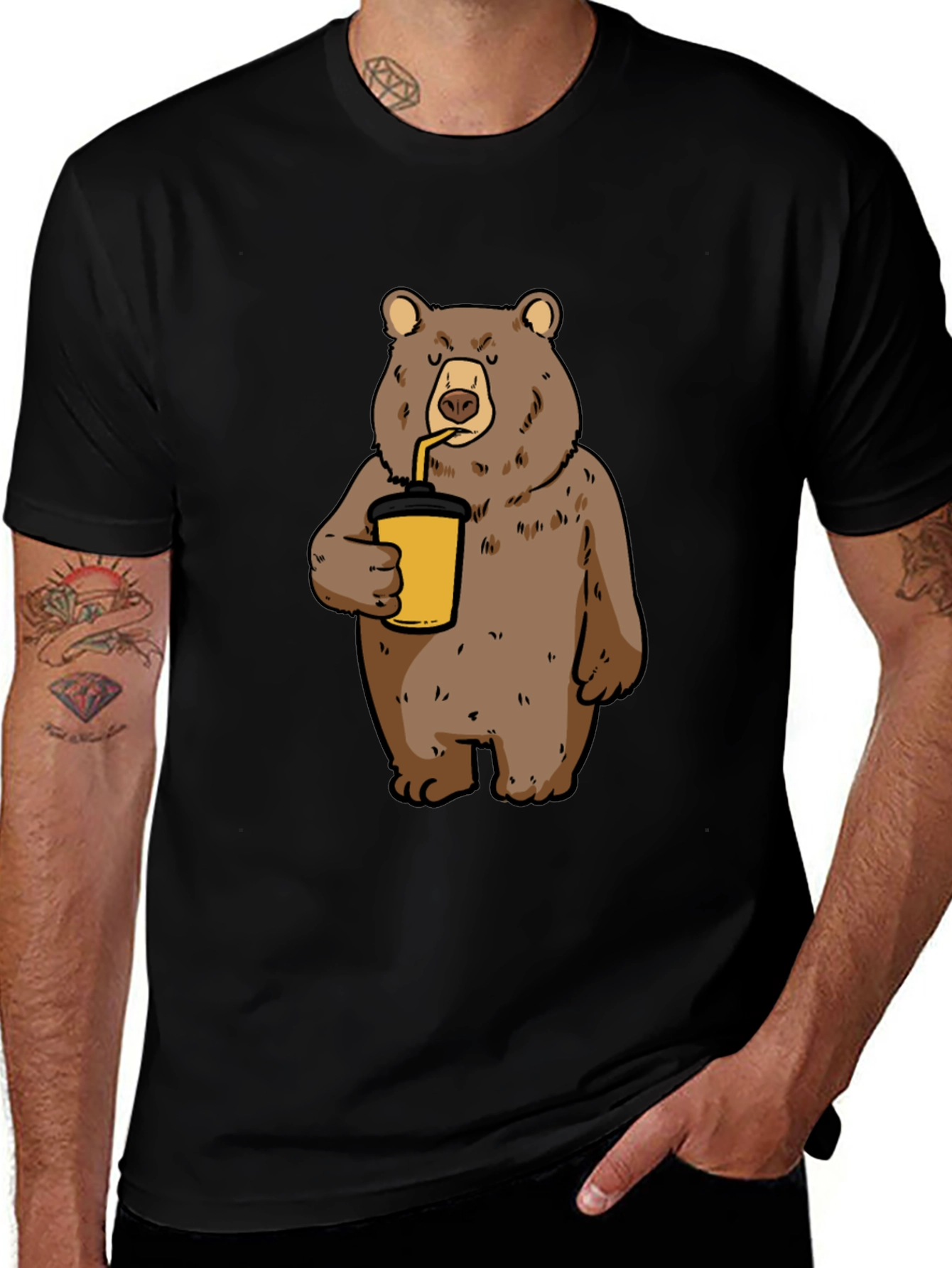 Variant 26 of Bear Drinking Graphic T-Shirt