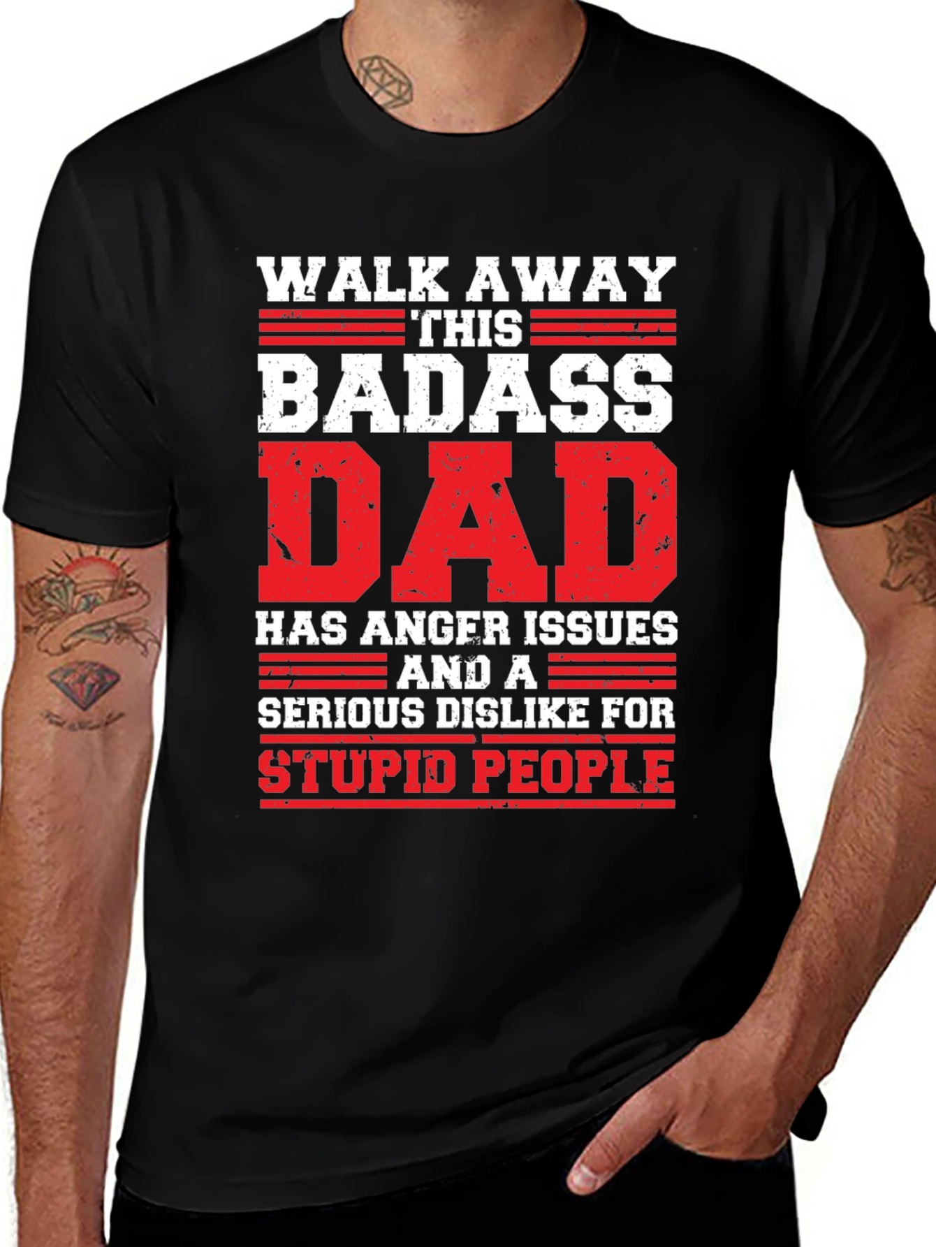 Variant 11 of Badass Dad Graphic T-Shirt - Black