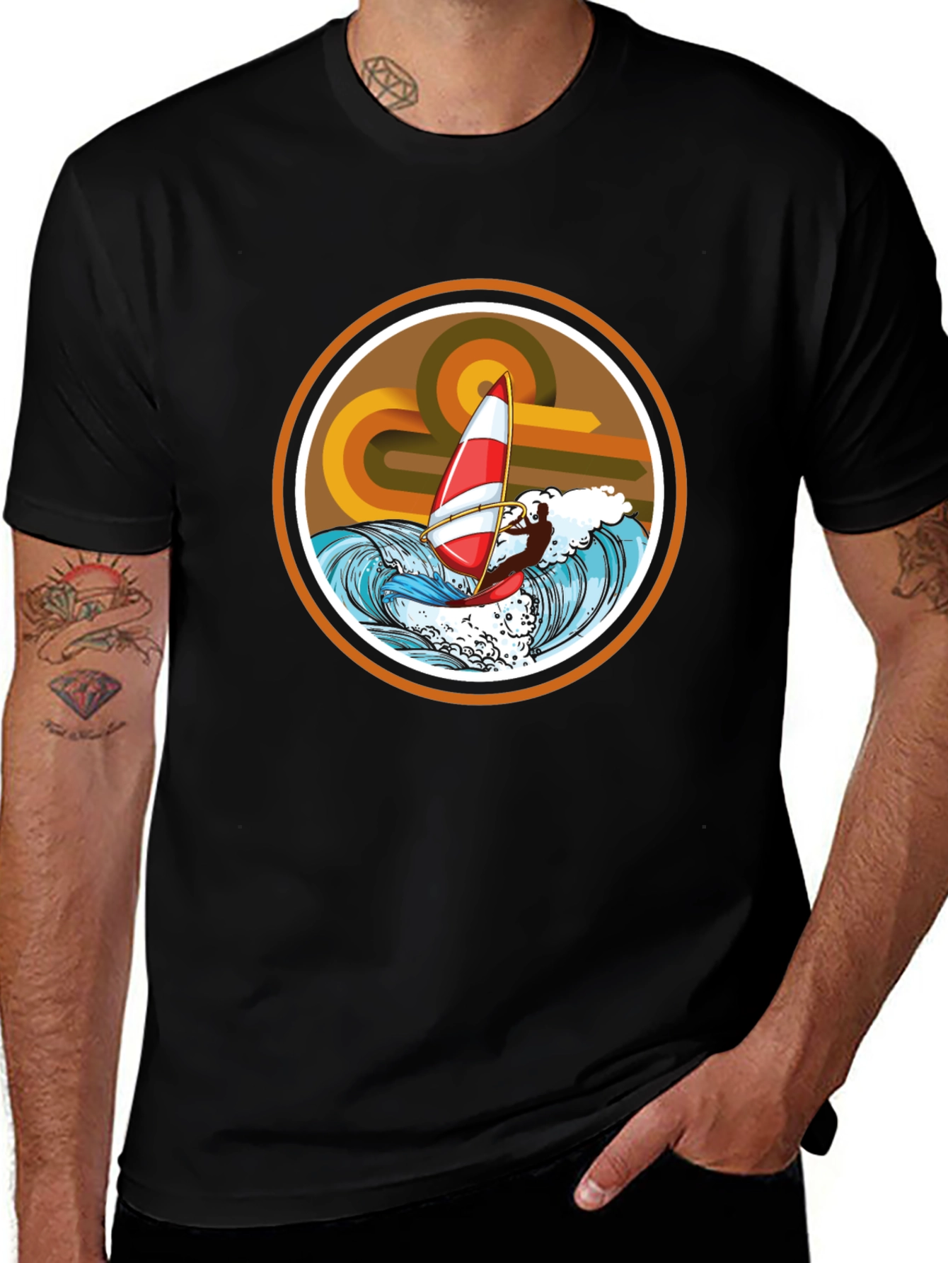 Variant 21 of Retro Windsurfing T-Shirt