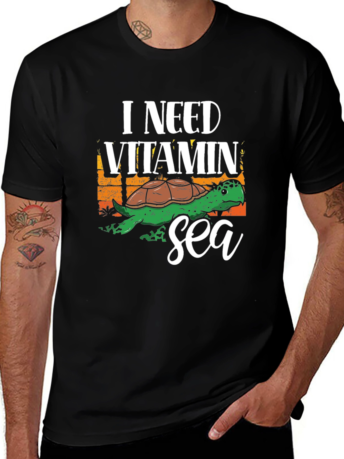 Variant 5 of I Need Vitamin Sea Turtle Graphic T-Shirt