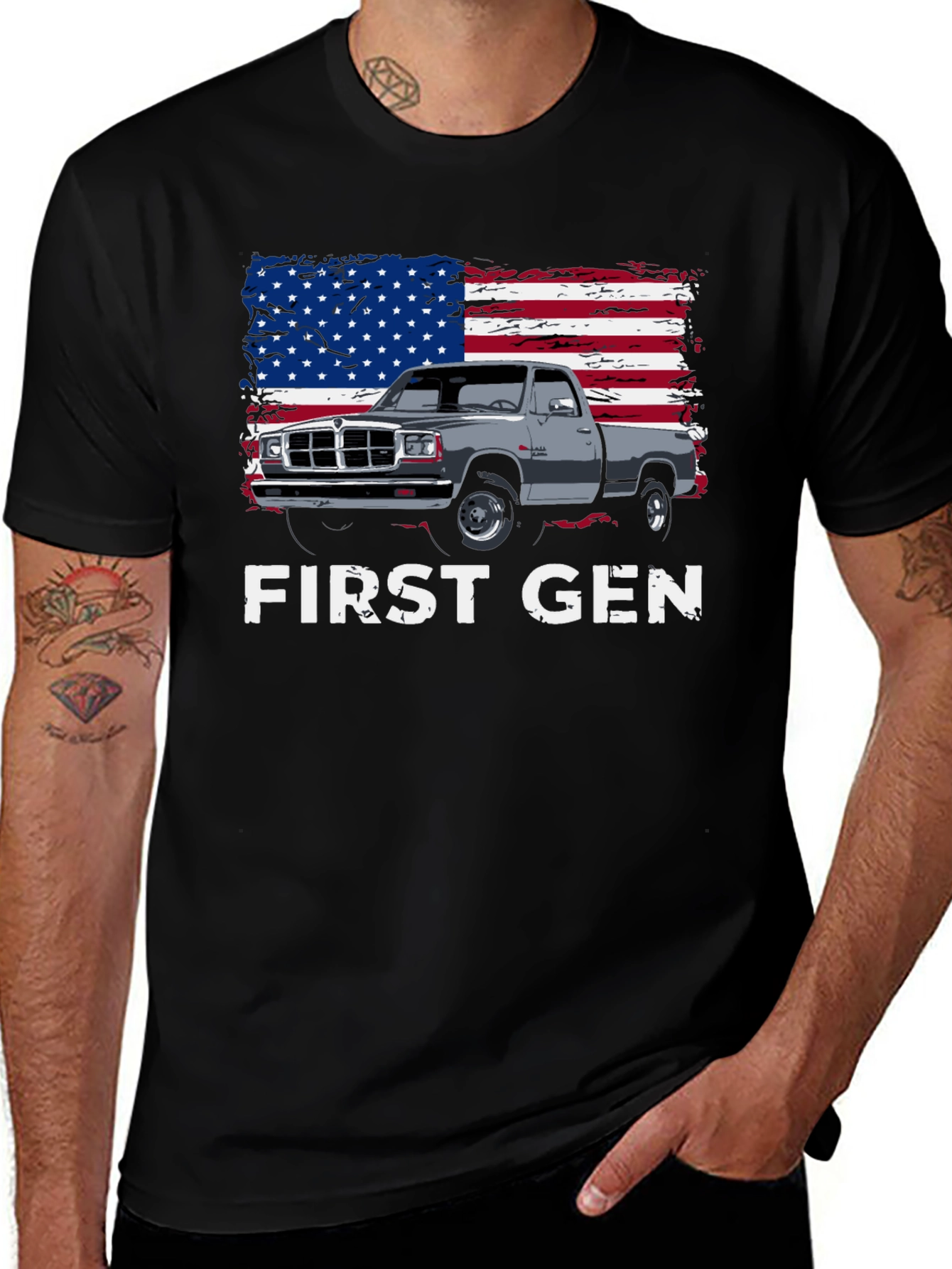 Variant 7 of First Gen Truck American Flag Graphic Tee