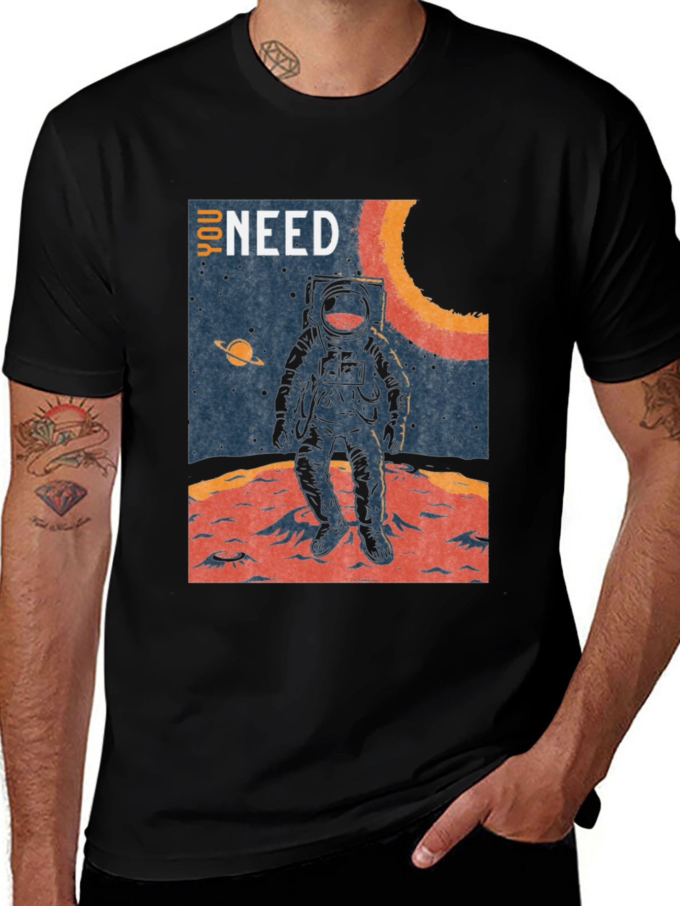 Variant 21 of Cosmic Explorer Graphic T-Shirt - Retro Spaceman Design