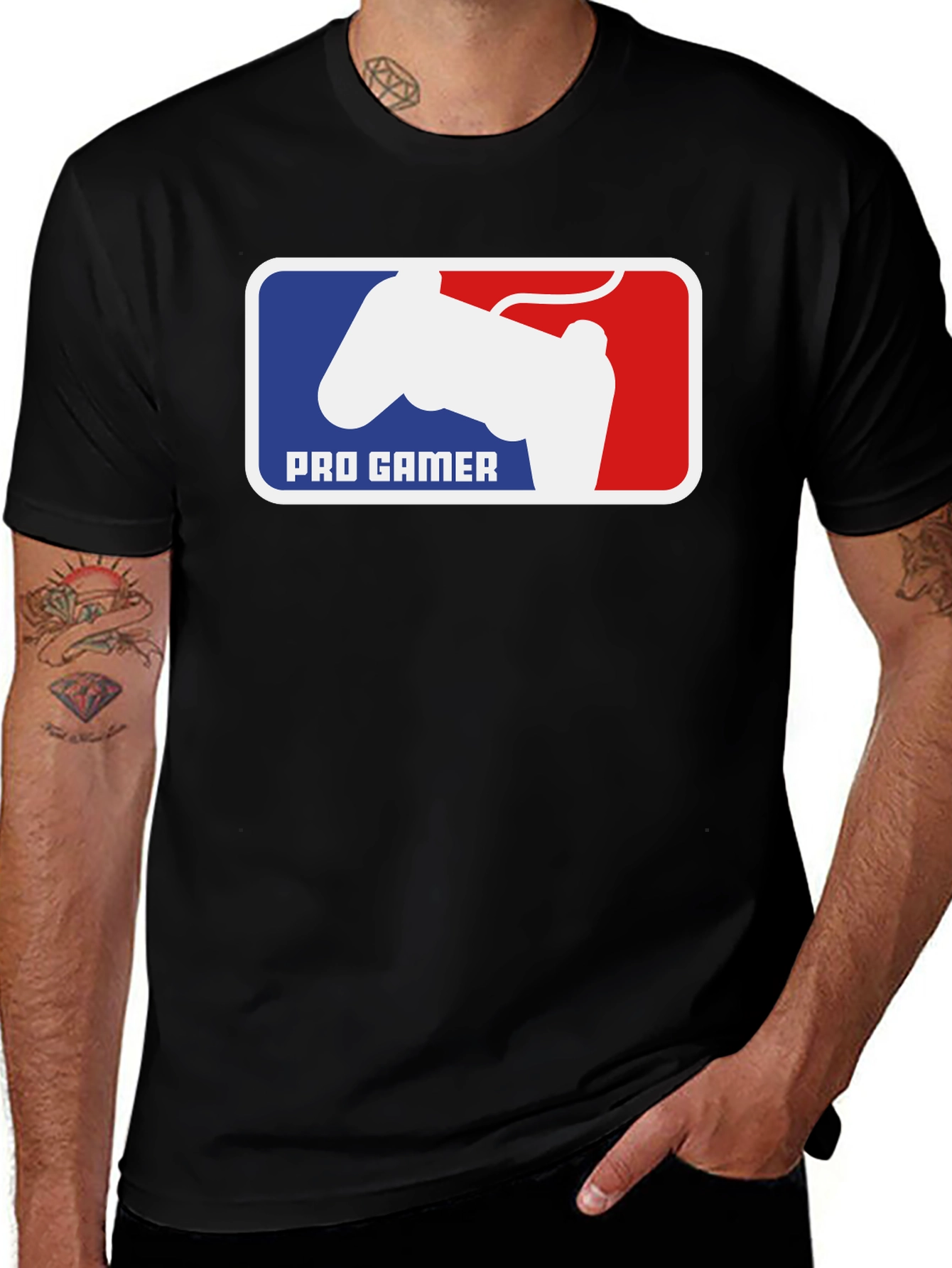 Variant 7 of Pro Gamer Black T-Shirt with Controller Graphic