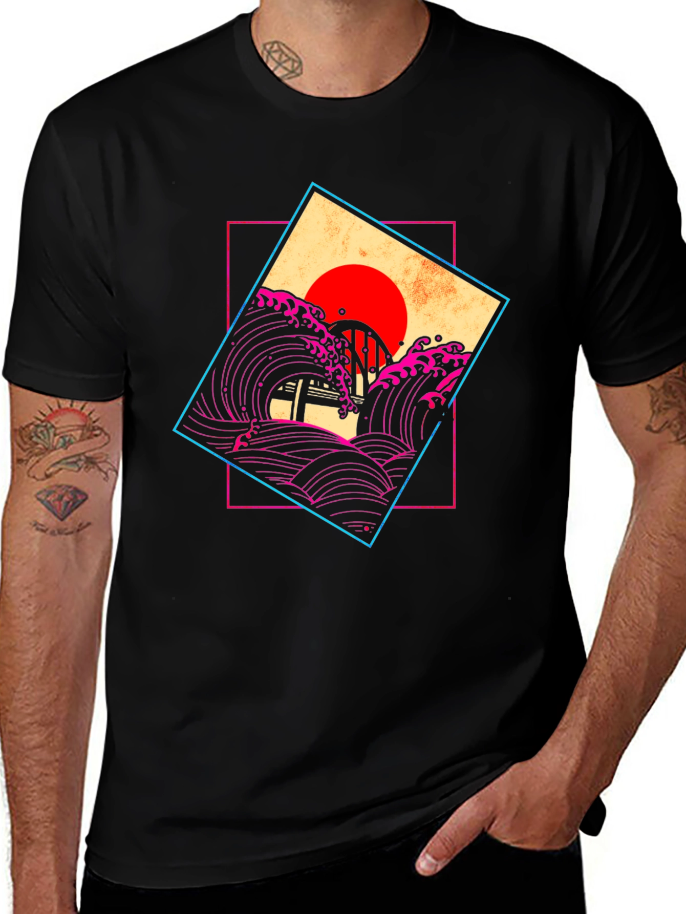 Variant 4 of Retro Wave Graphic T-Shirt