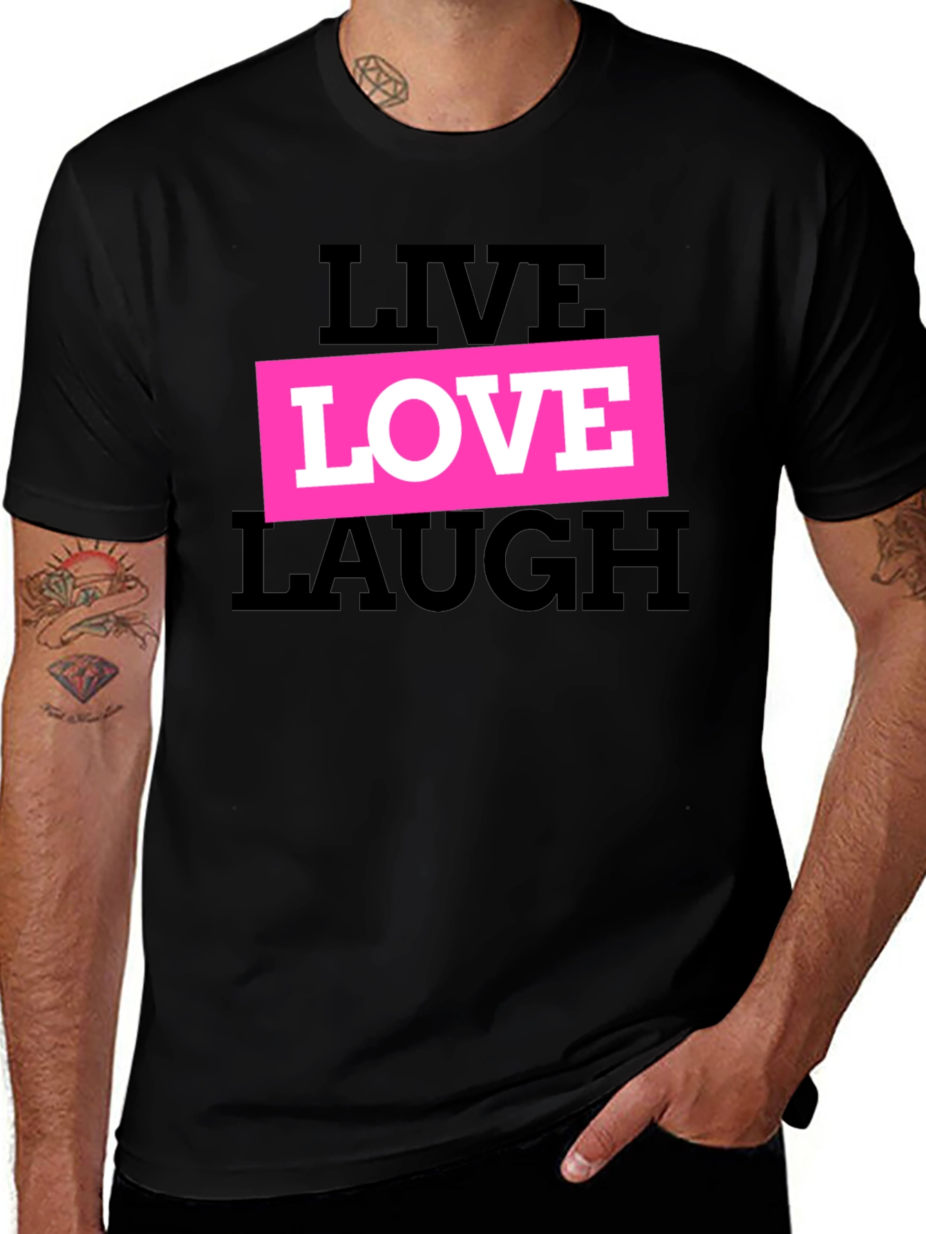 Variant 19 of Live Love Laugh Graphic Tee - Trendy Casual Comfort