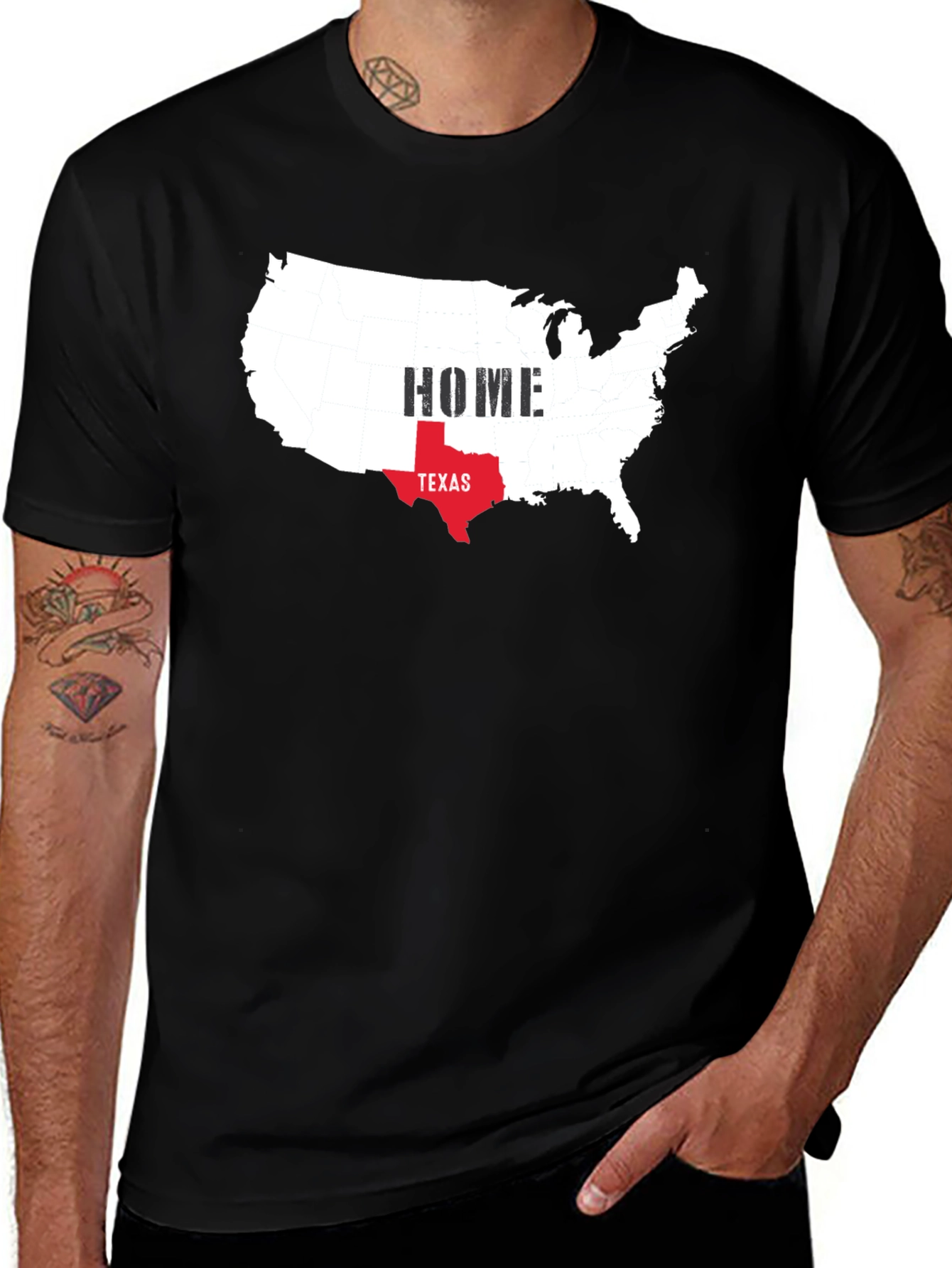 Texas Home USA Map Graphic Tee