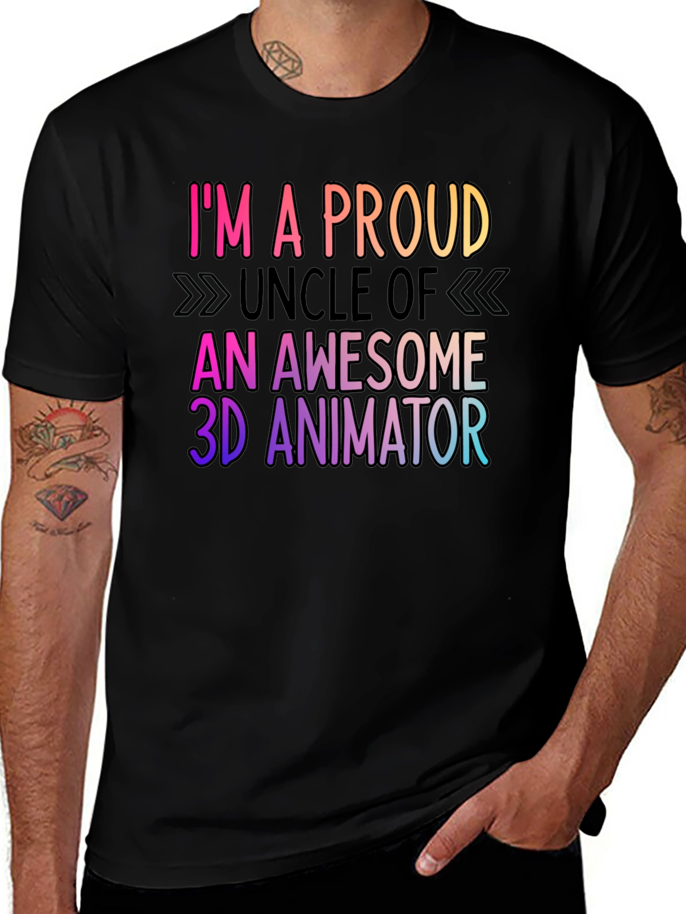 Variant 30 of Proud Uncle of 3D Animator Graphic Tee