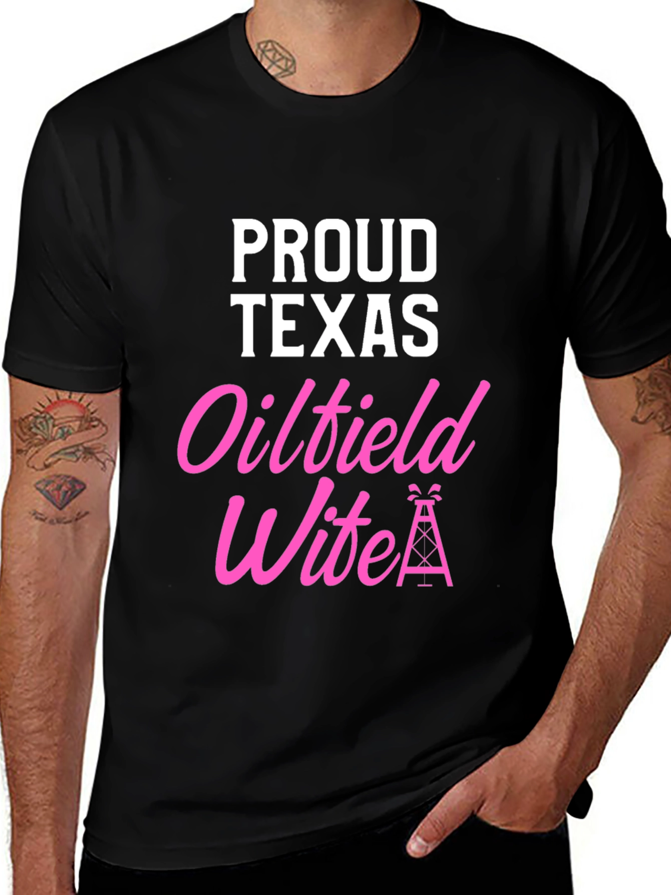 Proud Texas Oilfield Wife Graphic T-Shirt