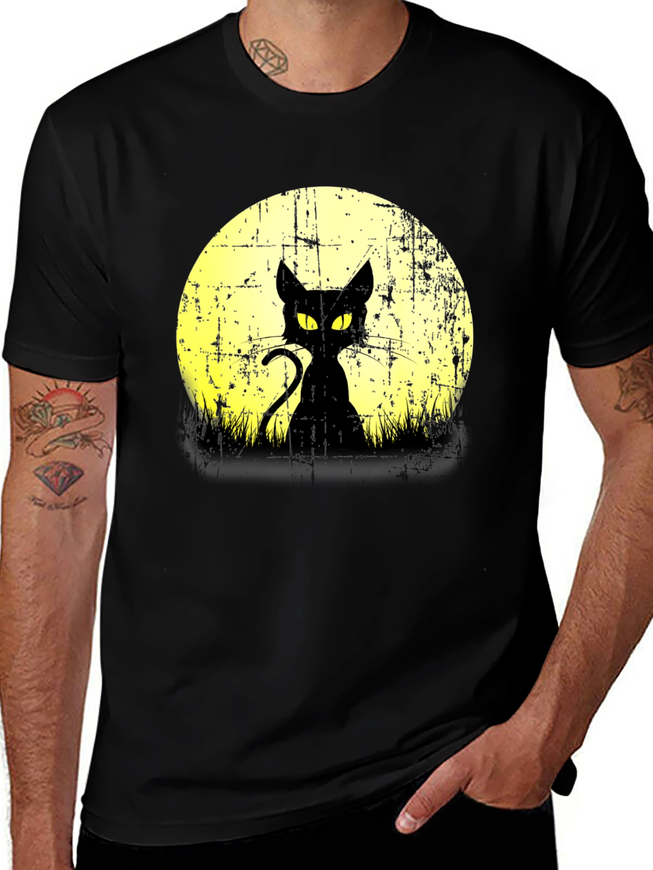 Variant 3 of Black Cat Moon Graphic T-Shirt