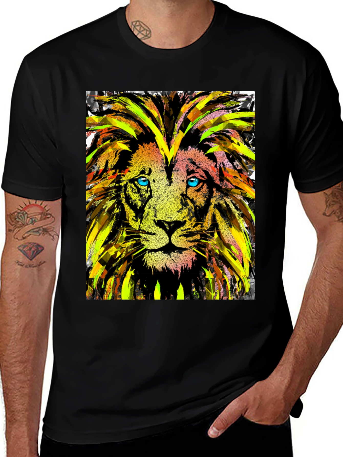 Variant 12 of Lion Art Graphic Tee - Cool Animal Print T-Shirt