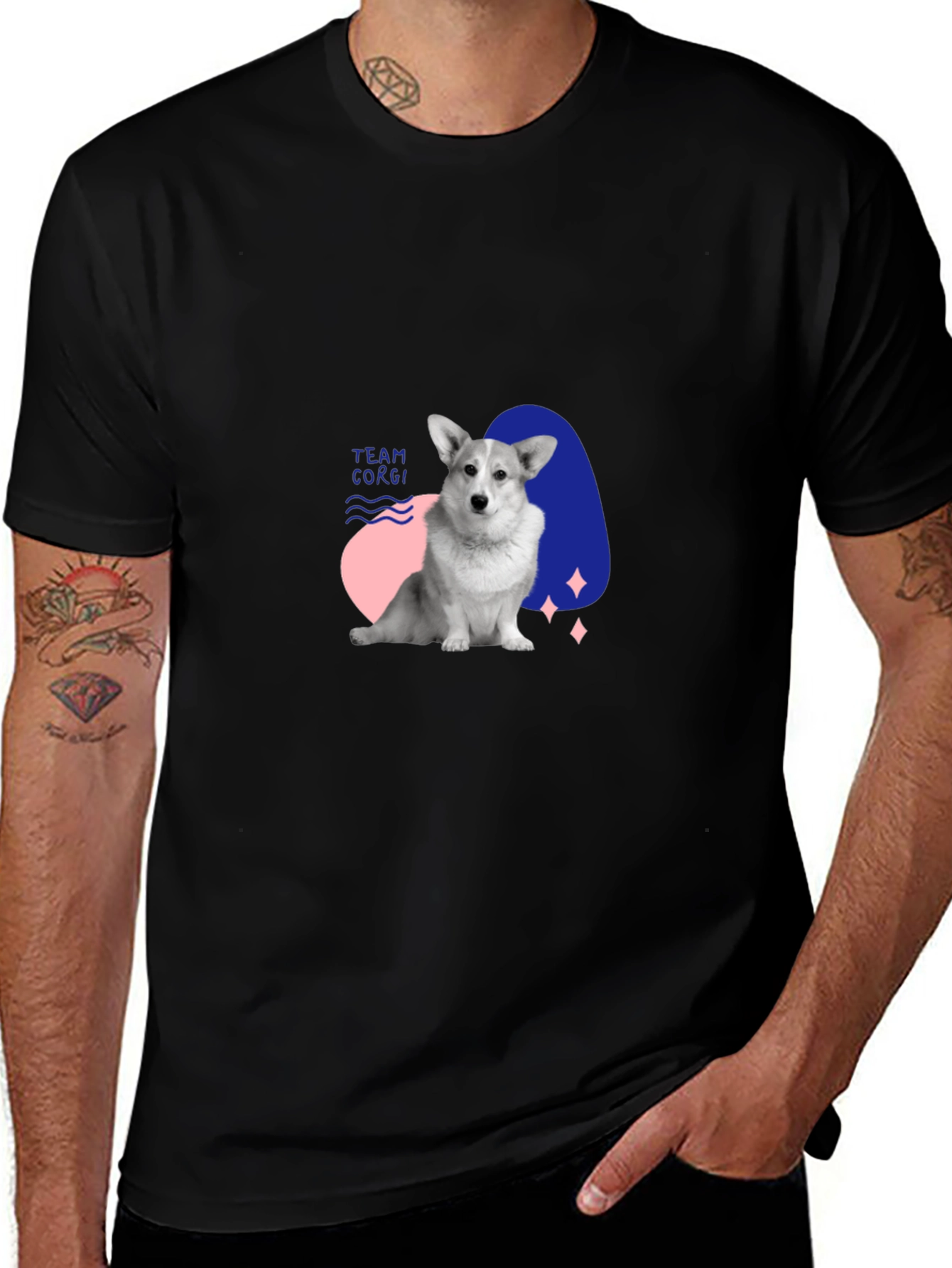 Variant 7 of Team Corgi T-Shirt - Black Graphic Tee