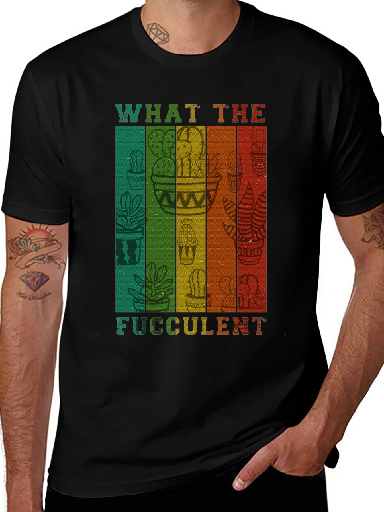 Variant 18 of What The Fucculent T-Shirt - Cactus Design