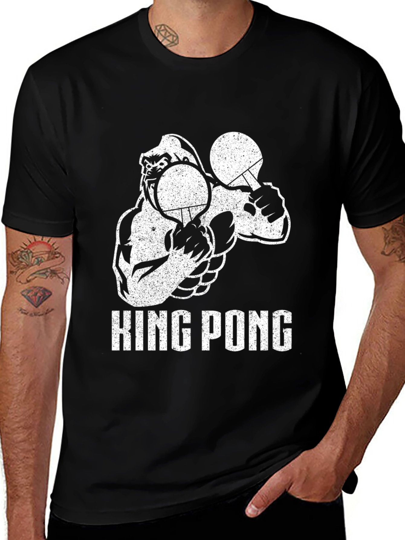 Variant 20 of King Pong T-Shirt - Gorilla Table Tennis Graphic Tee