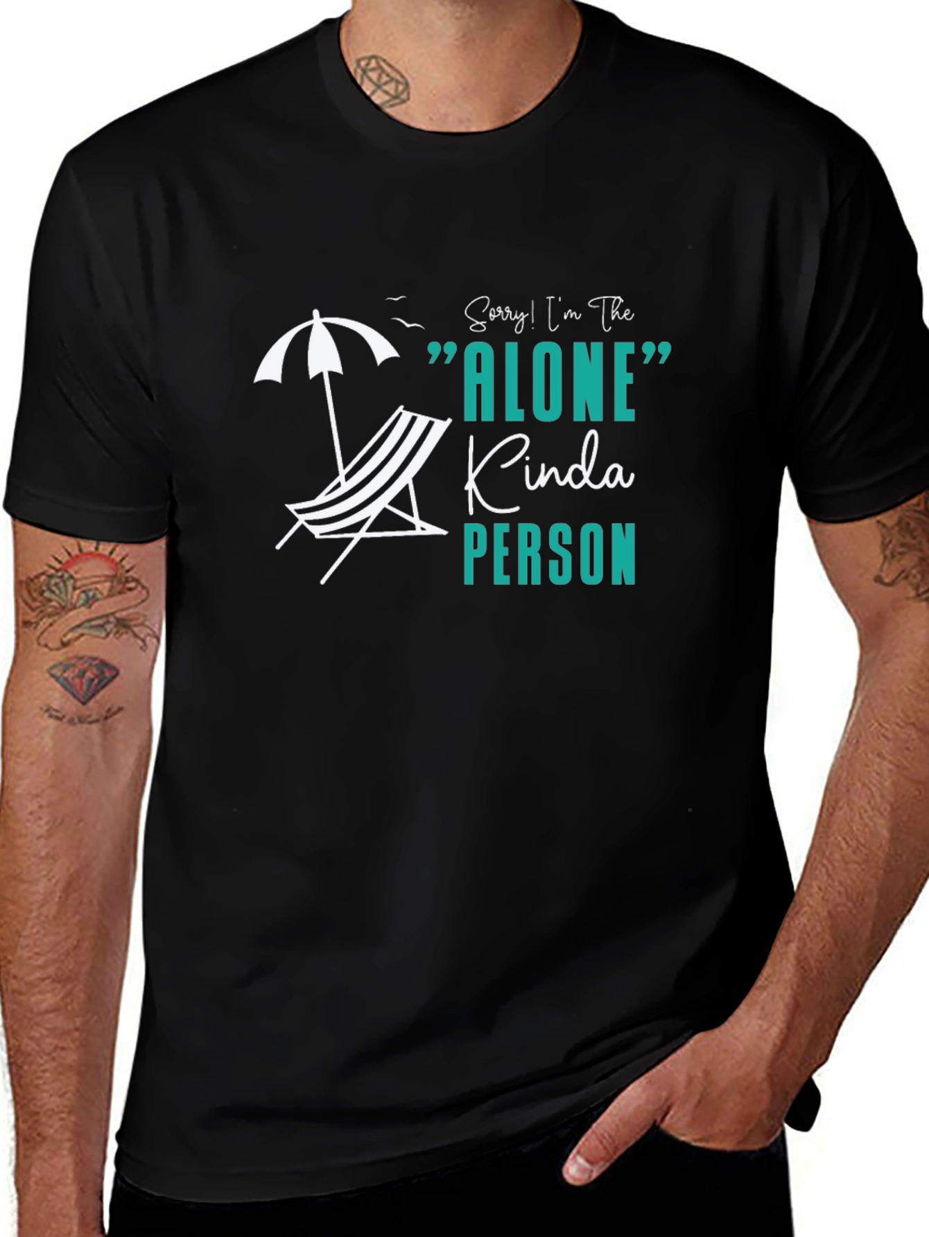 Variant 9 of "Alone" Kinda Person Black Graphic T-Shirt