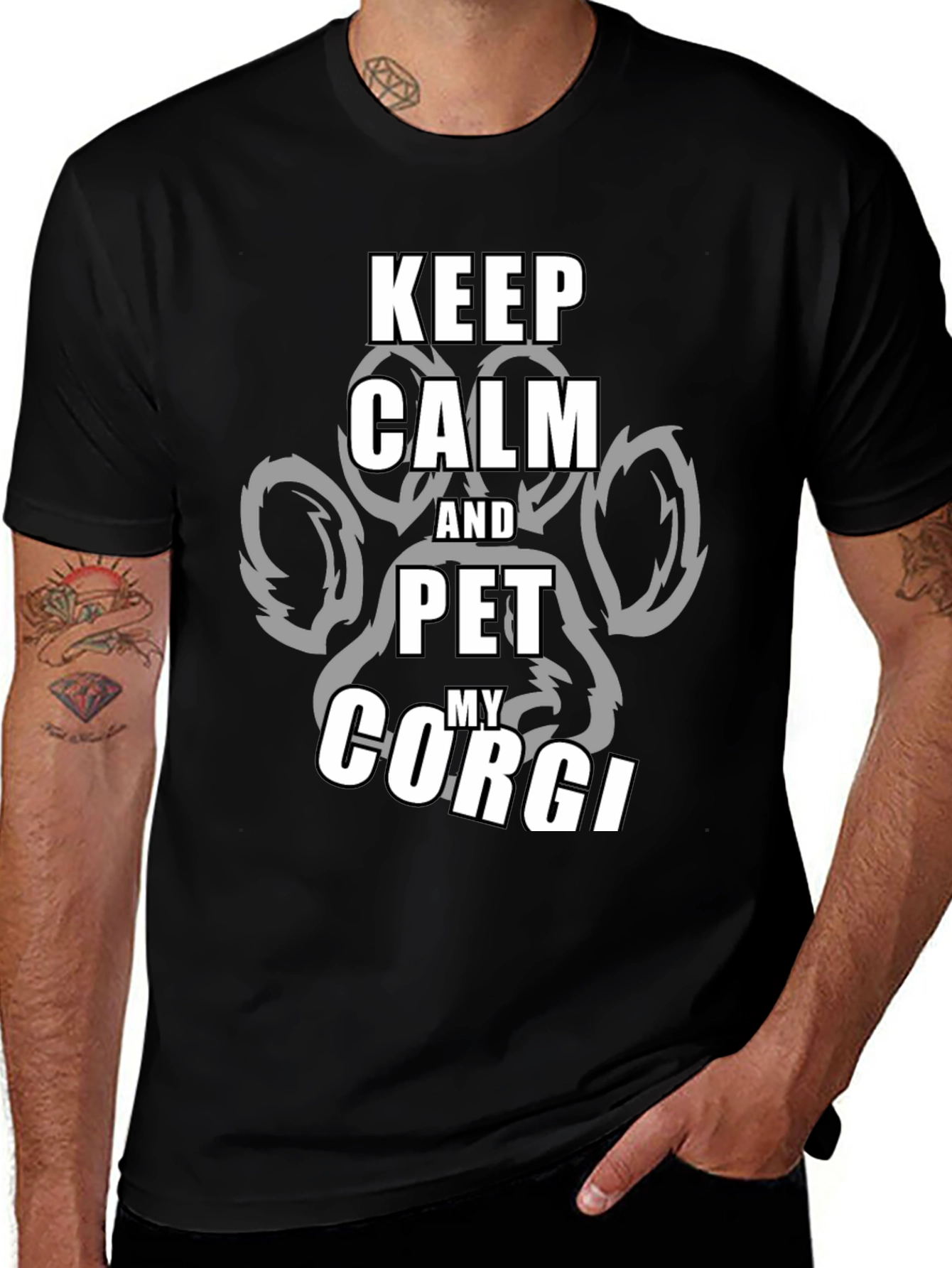 Variant 8 of Keep Calm and Pet My Corgi Graphic Tee